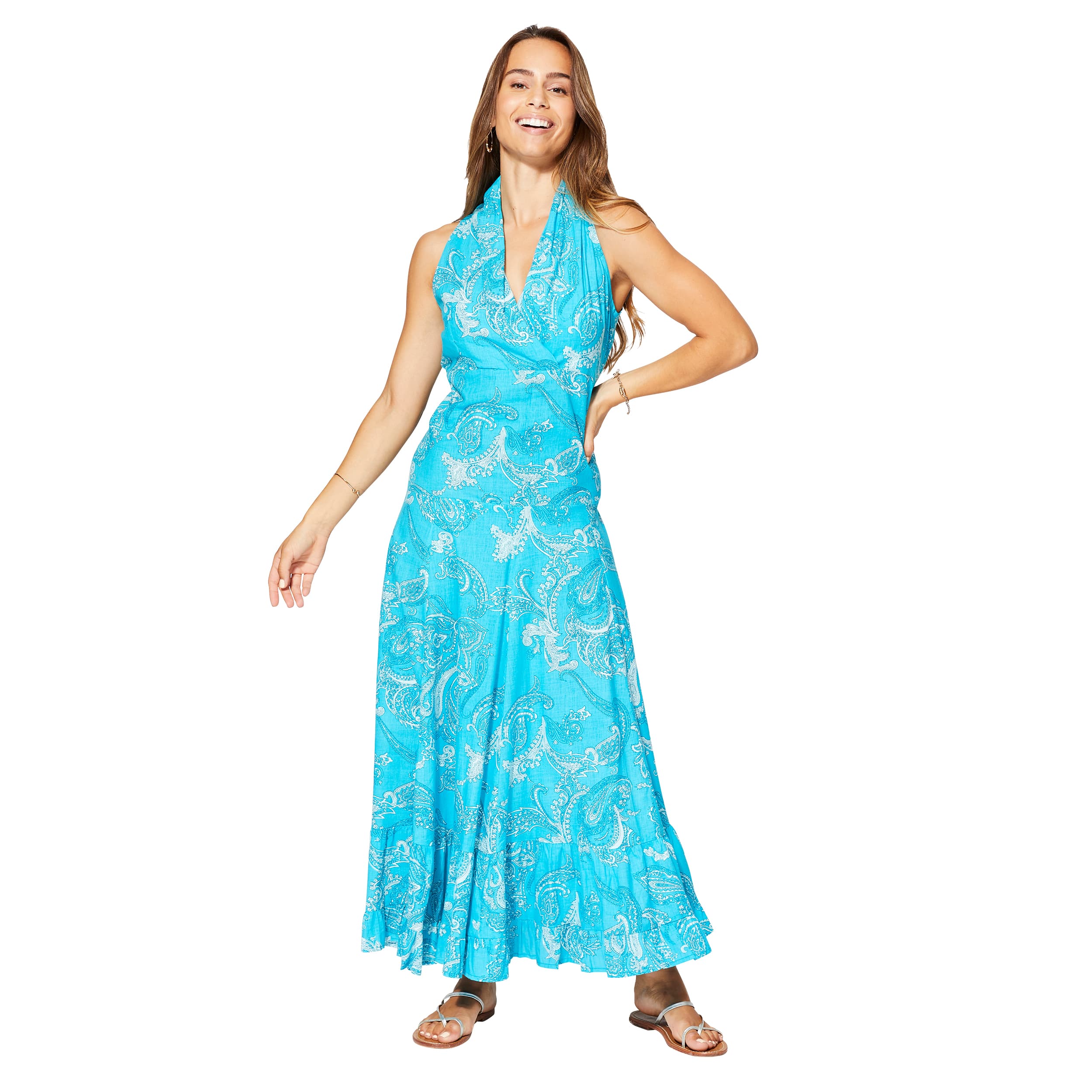 Robe été longue sans manches Mustafa - 100% coton - Akoustik Online