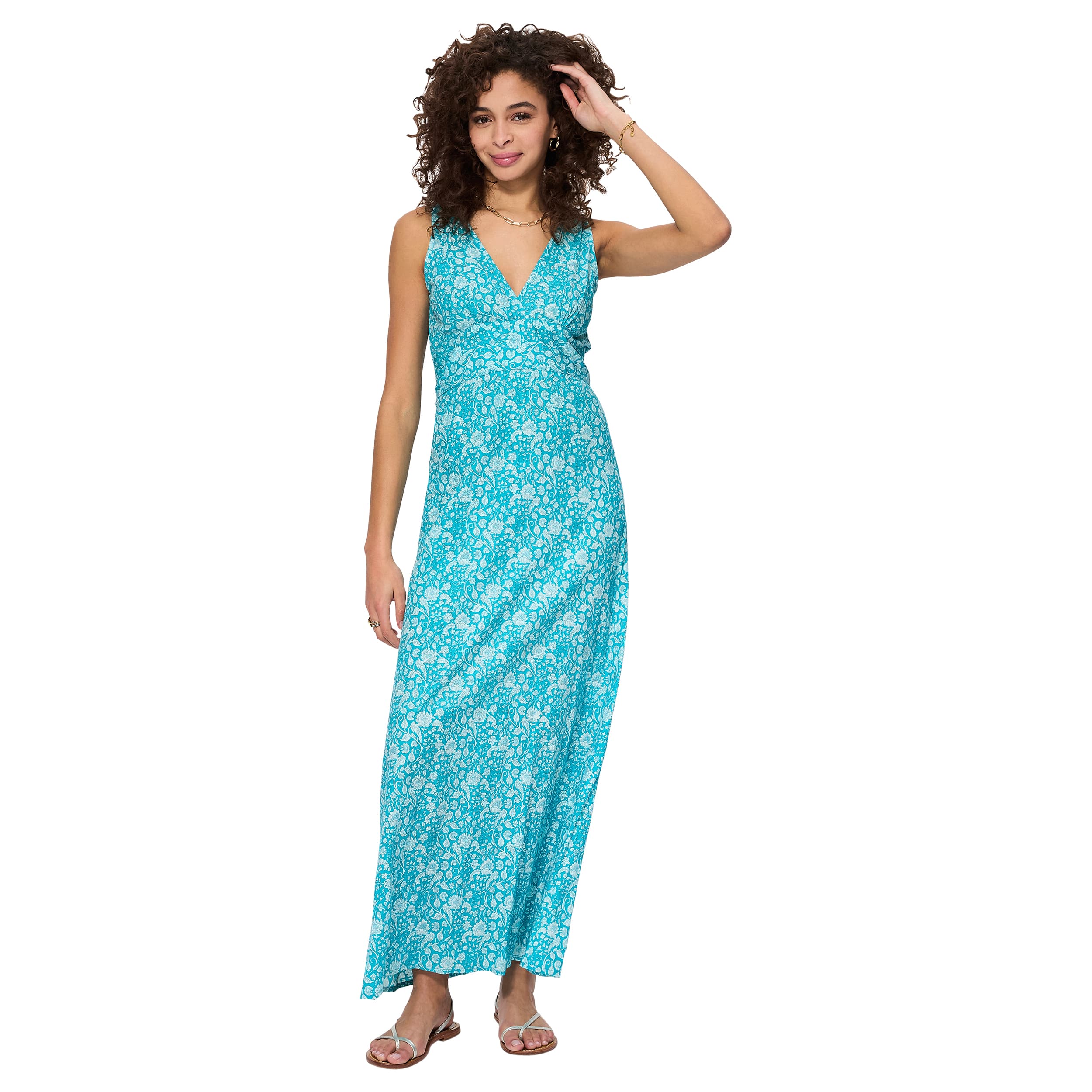 Robe été longue sans manches Shannah - 100% coton - Akoustik Online