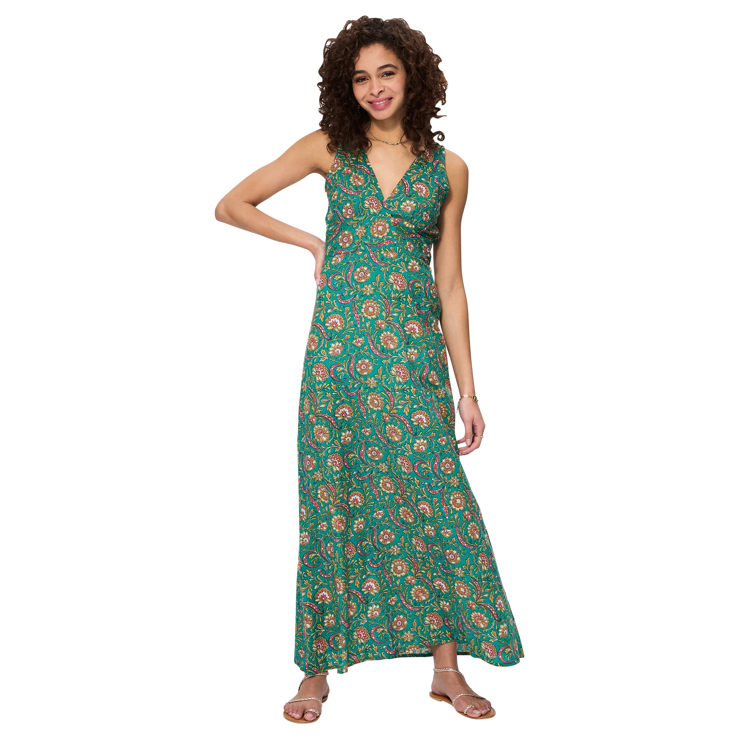 Robe été longue sans manches Jacoba - 100% coton - Akoustik Online