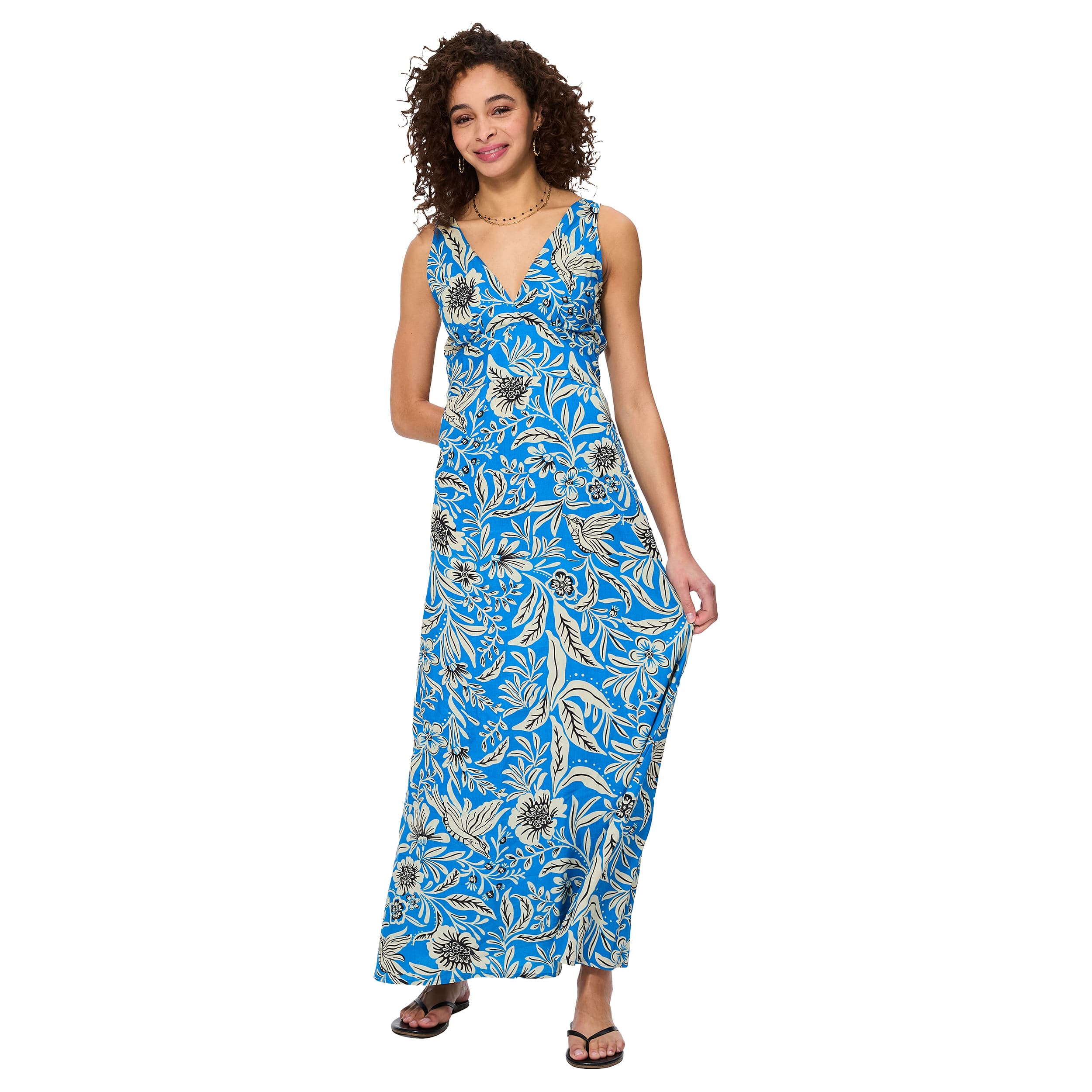 Robe été longue sans manches Lis - 100% coton - Akoustik Online