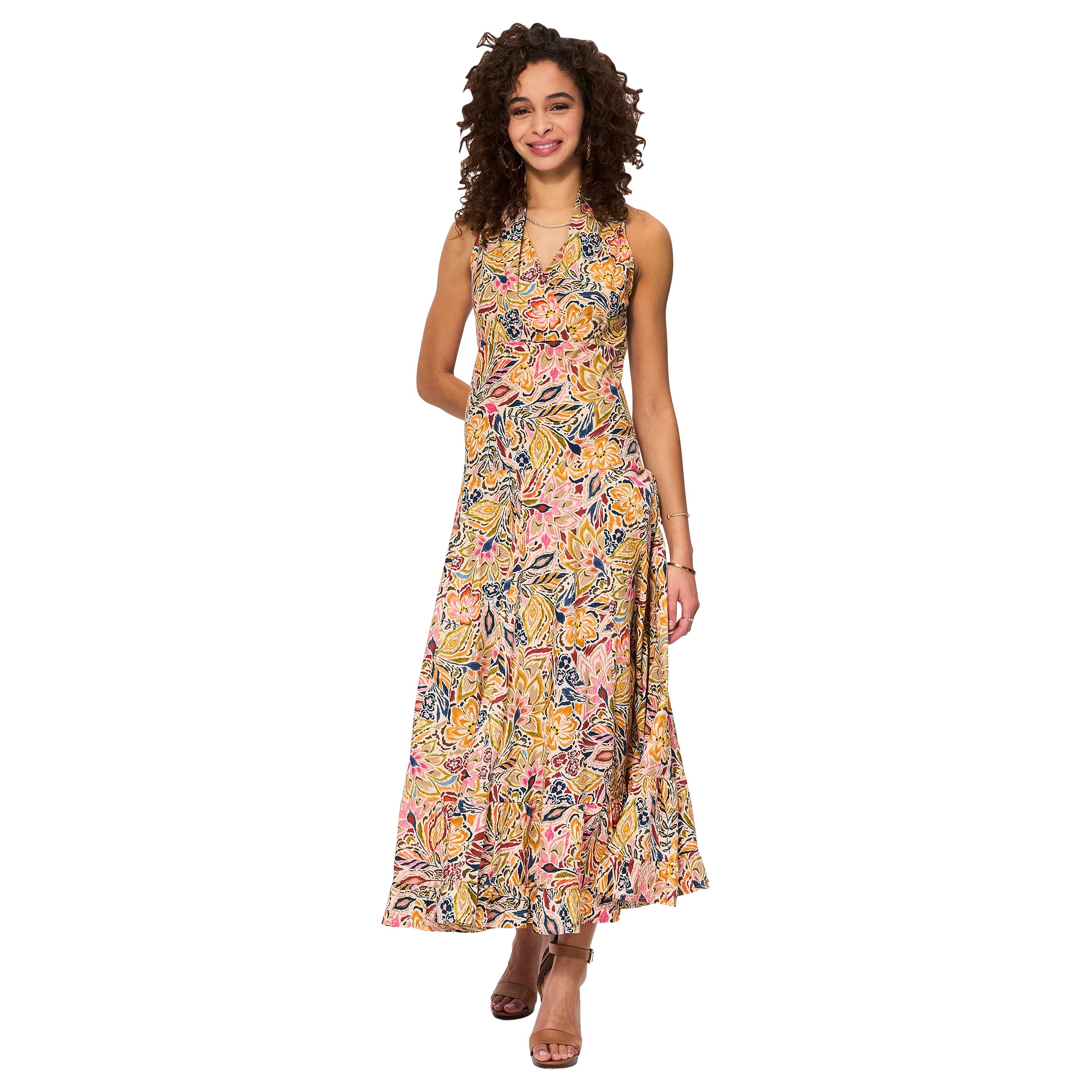 Robe été longue sans manches Ammiel - 100% coton - Akoustik Online