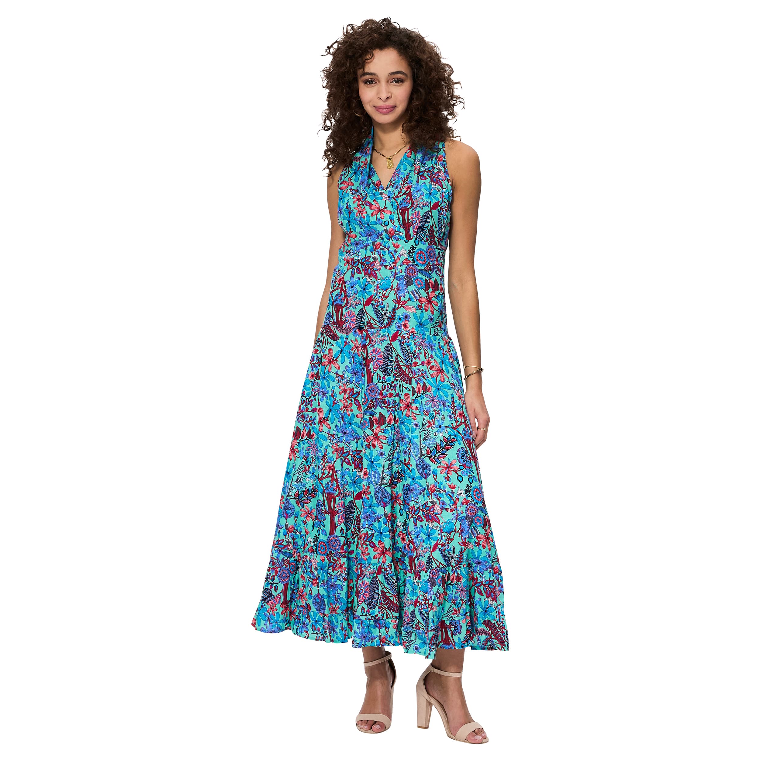 Robe été longue sans manches Lynna - 100% coton - Akoustik Online