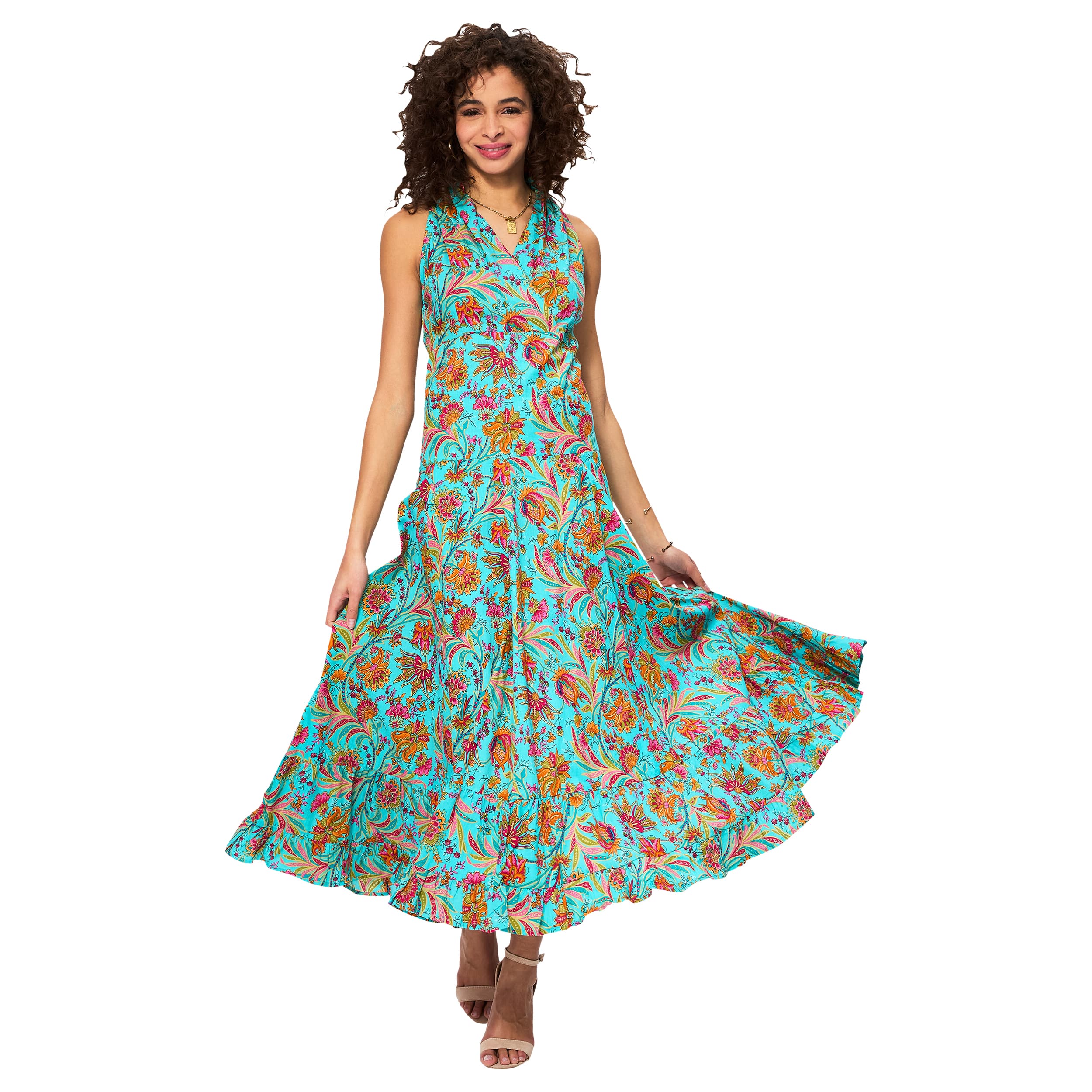 Robe été longue sans manches Jonas - 100% coton - Akoustik Online