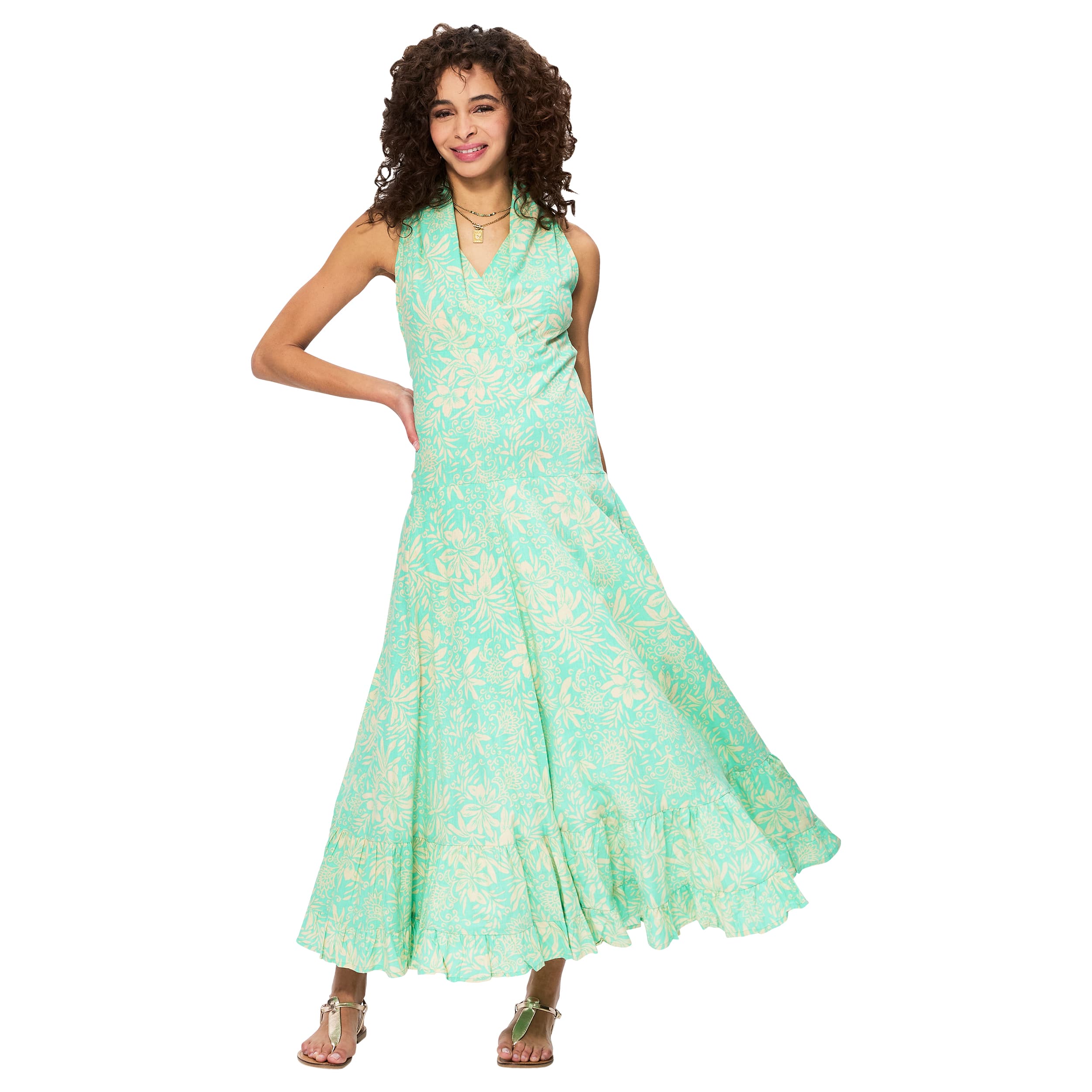 Robe été longue sans manches Neal - 100% coton - Akoustik Online
