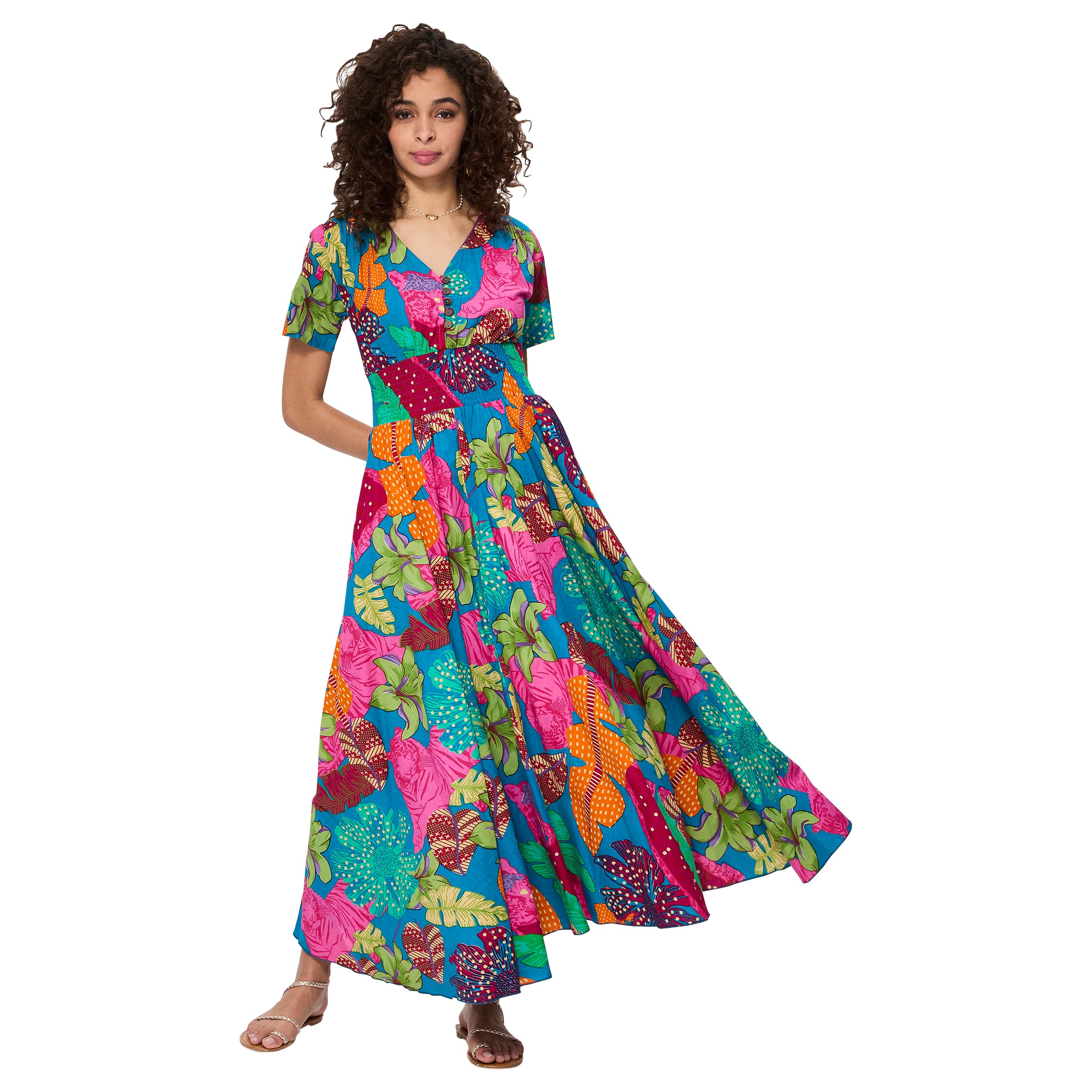 Robe été longue manches courtes Dietmar - 100% coton - Akoustik Online