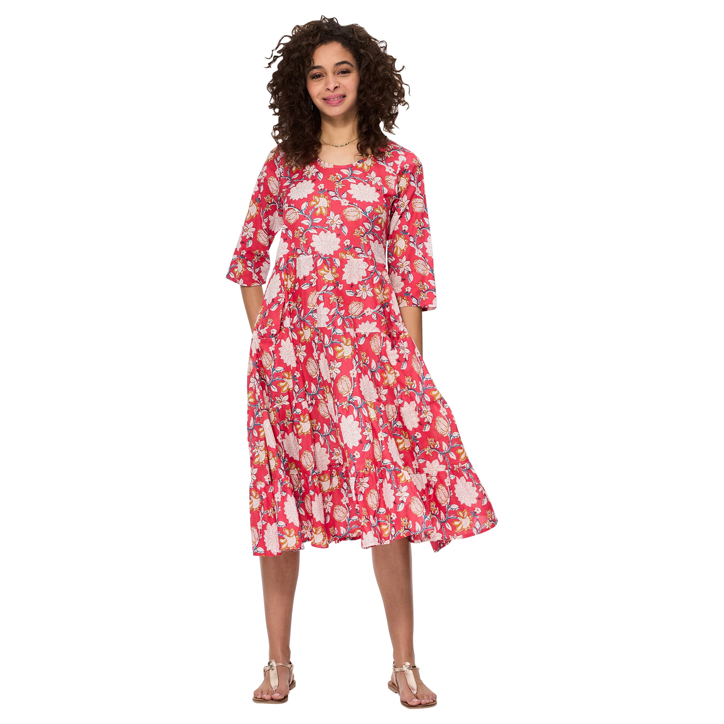 Robe été mi-longue manches 3/4 Cherry - Akoustik Online