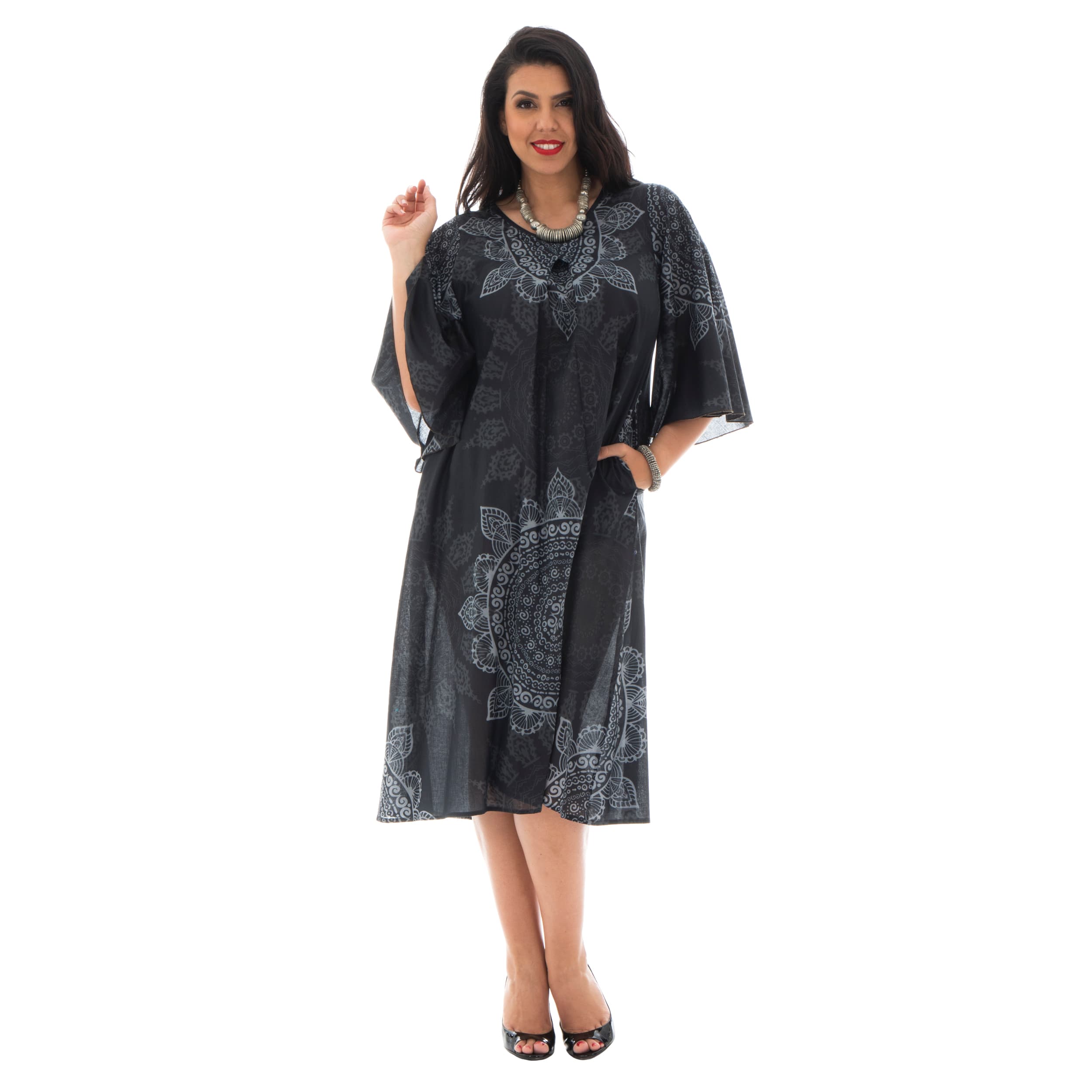 Robe été Chika - 100% voile de coton - noir, blanc - Akoustik Online