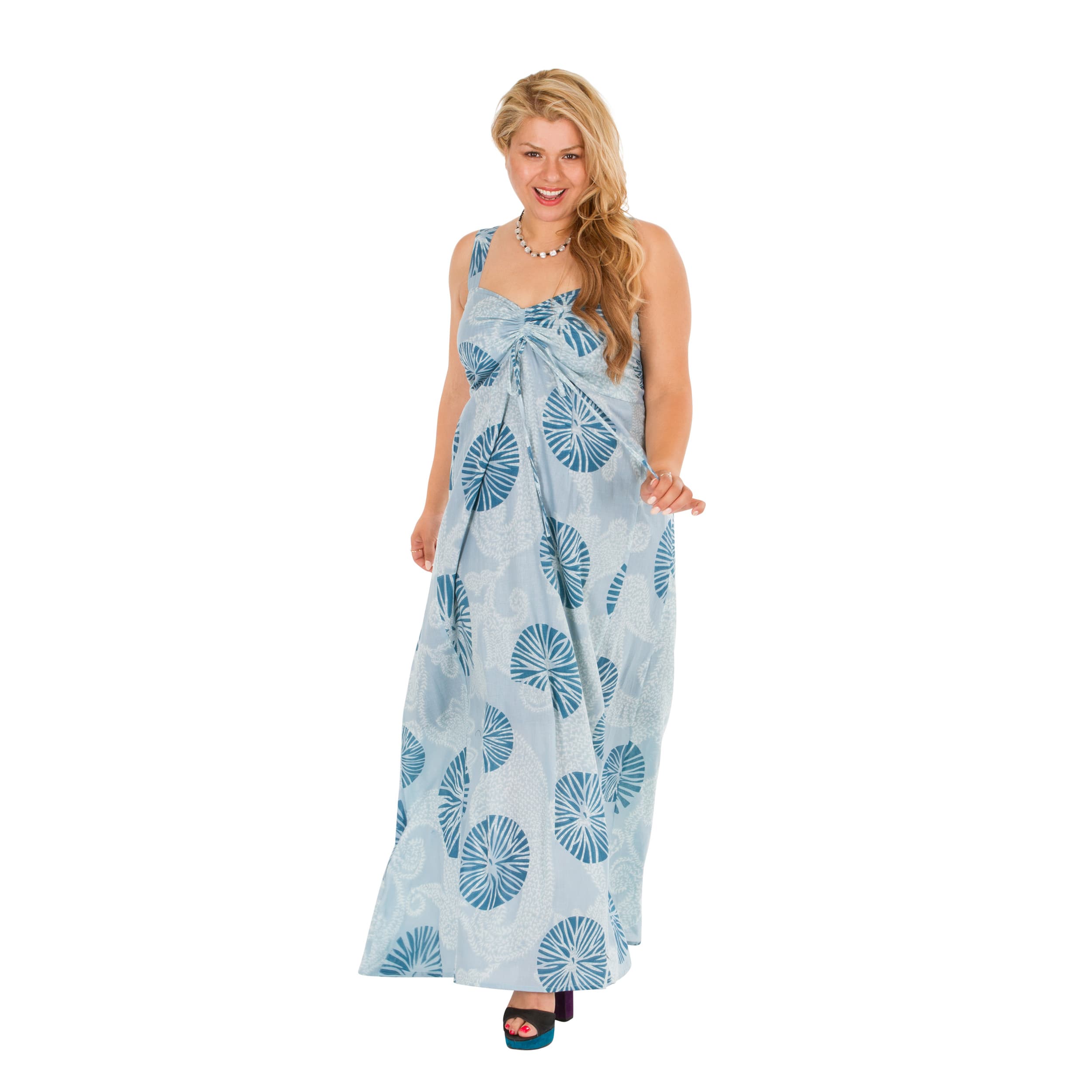 Robe été Annik - bleu, blanc - Petit Prix ! - Akoustik Online