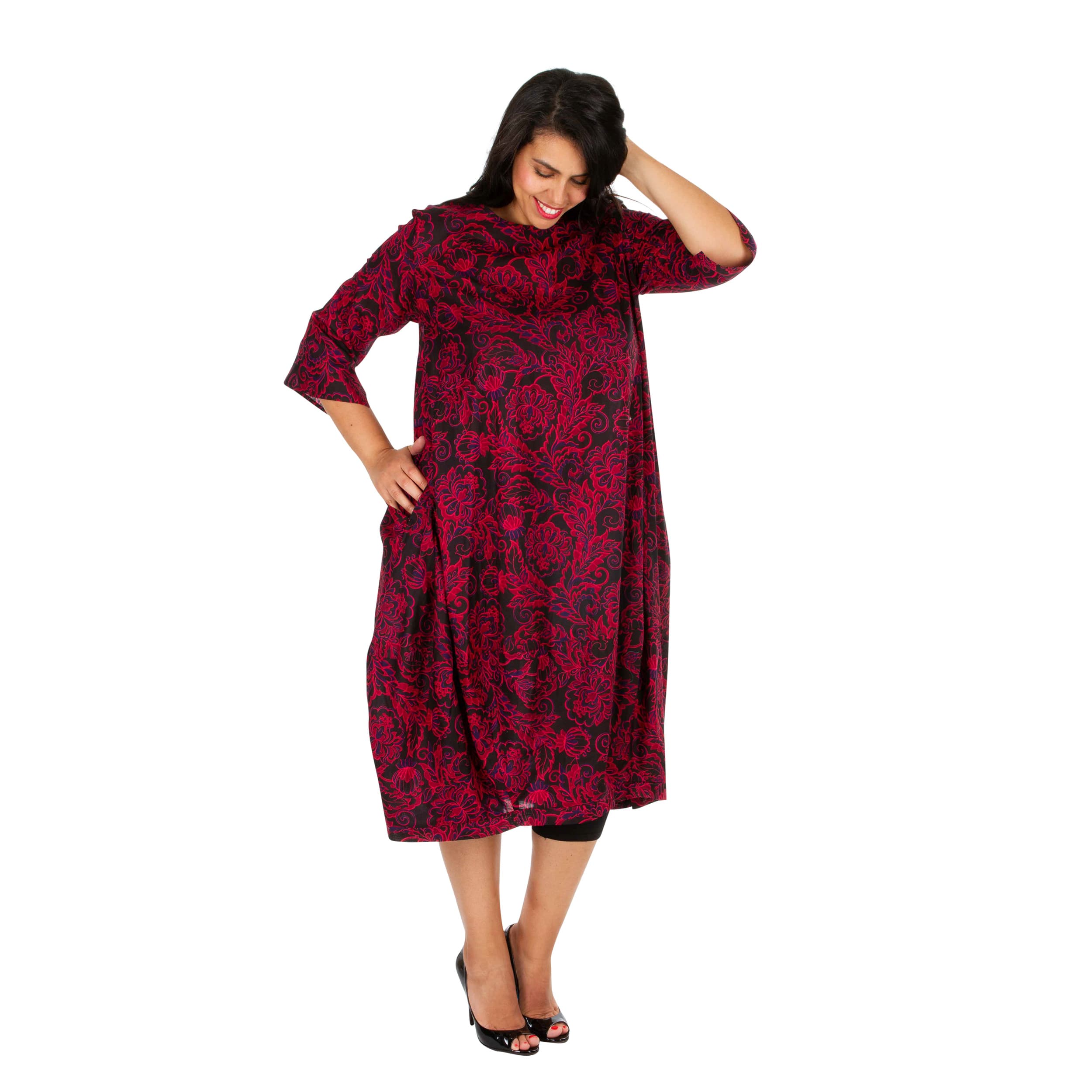 Robe été Noel - 100% voile de coton - rouge, noir - Akoustik Online