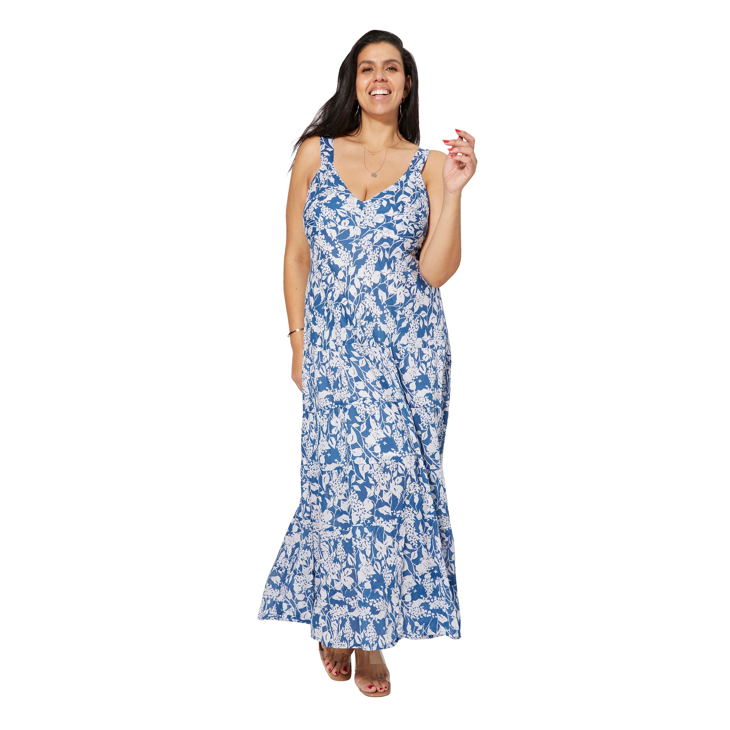 Robe été longue sans manches Bretelles - 100% coton - Akoustik Online
