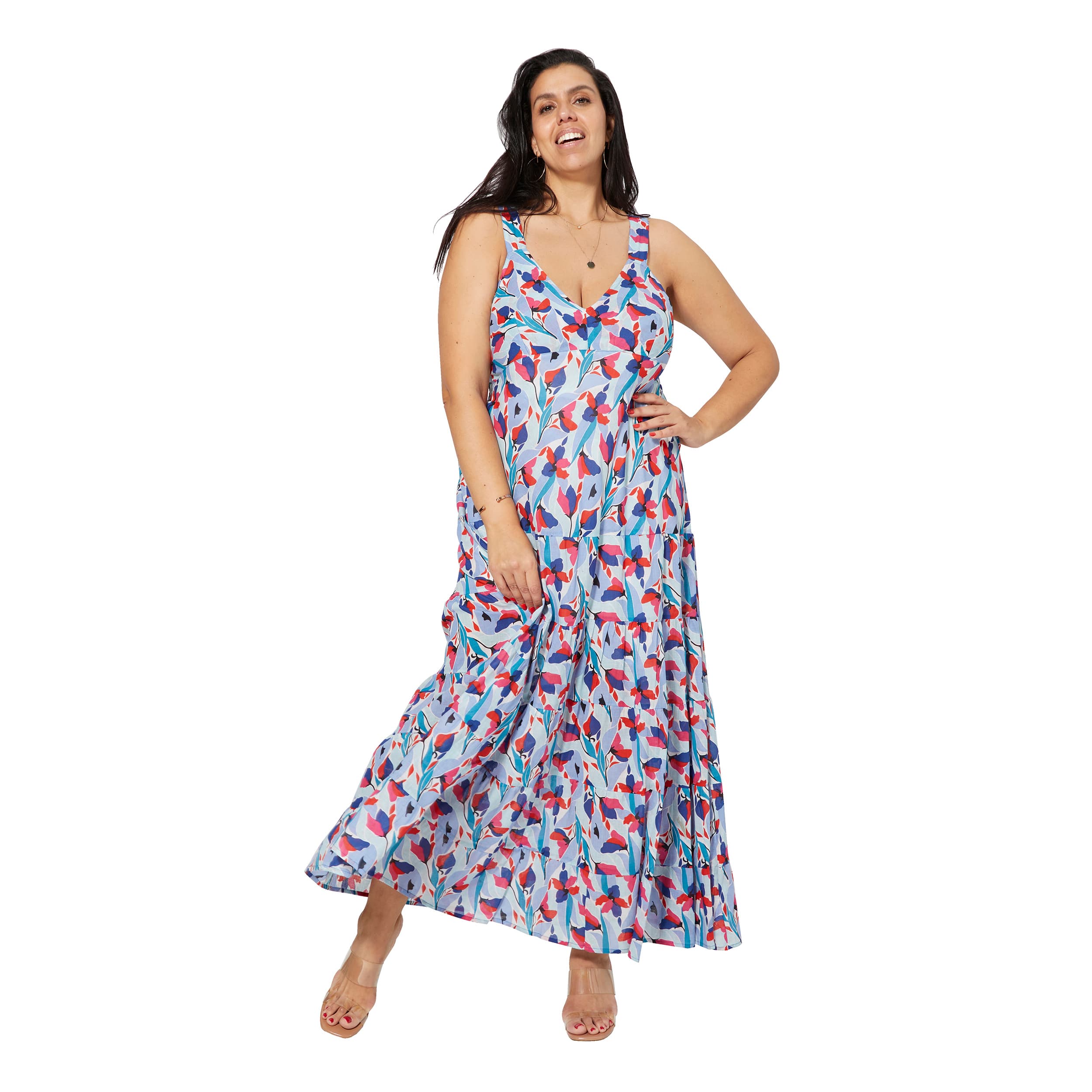 Robe été longue sans manches Sabino - 100% coton - Akoustik Online