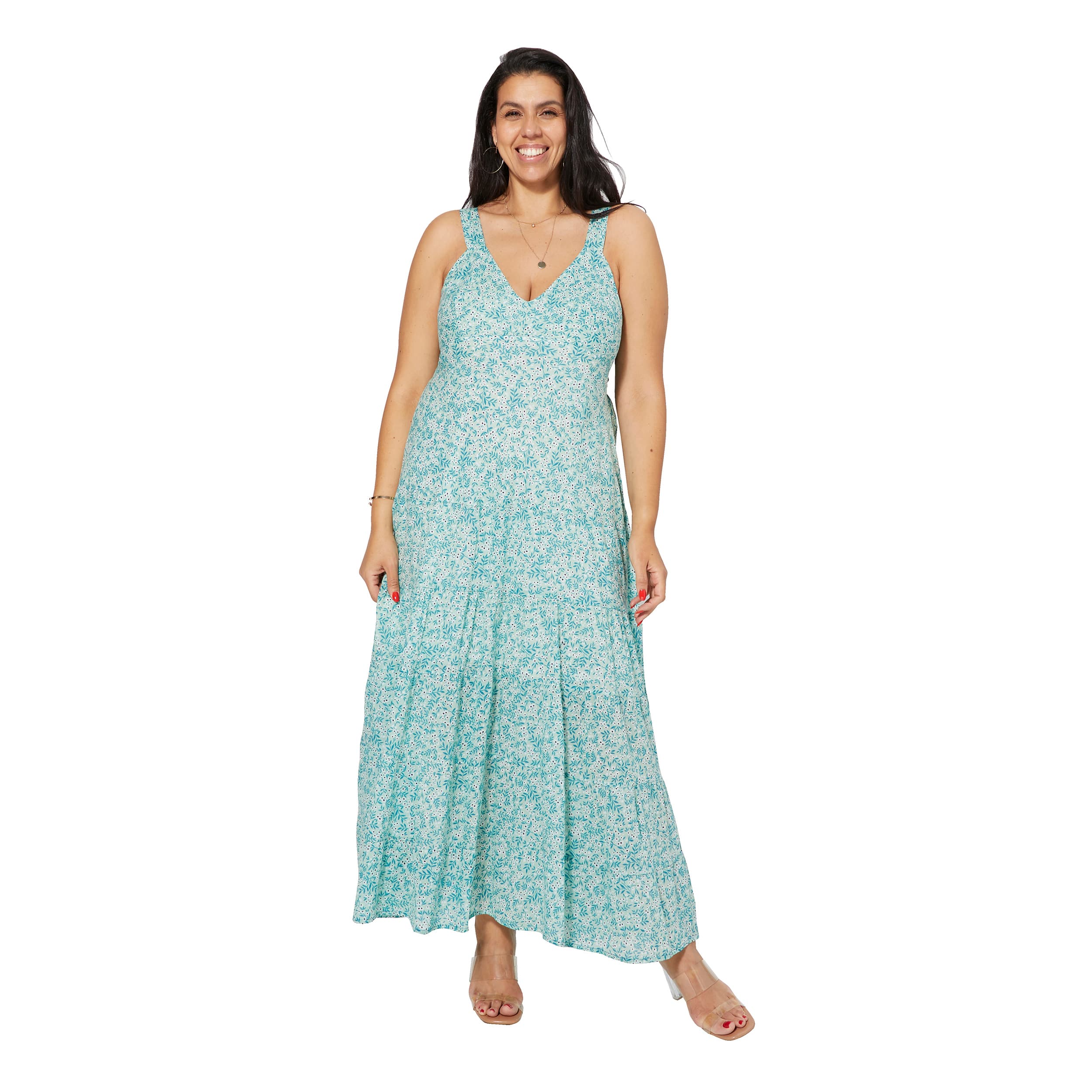 Robe été longue sans manches Jenci - 100% coton - Akoustik Online