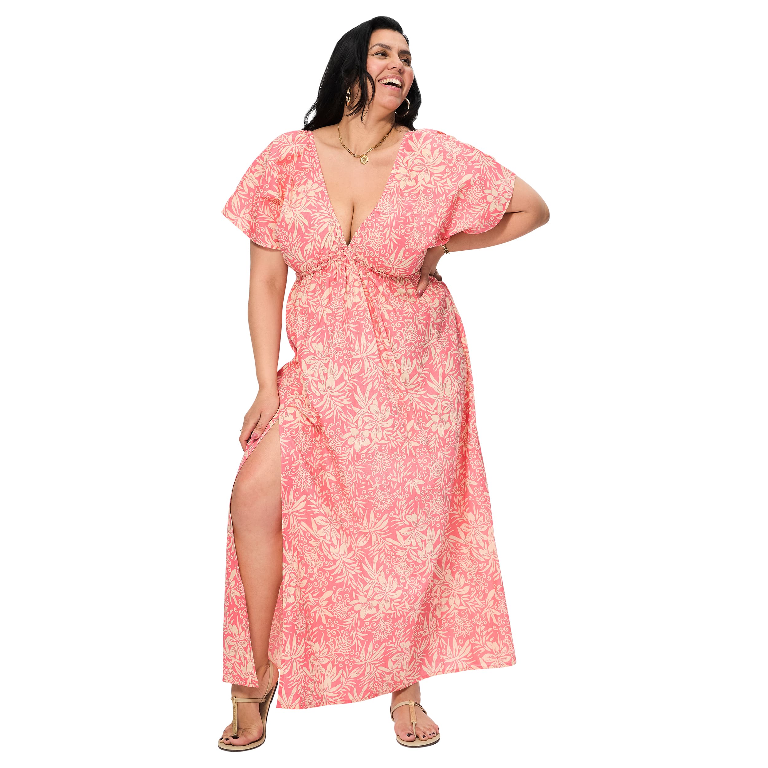 Robe été longue manches courtes Martita - 100% coton - Akoustik Online