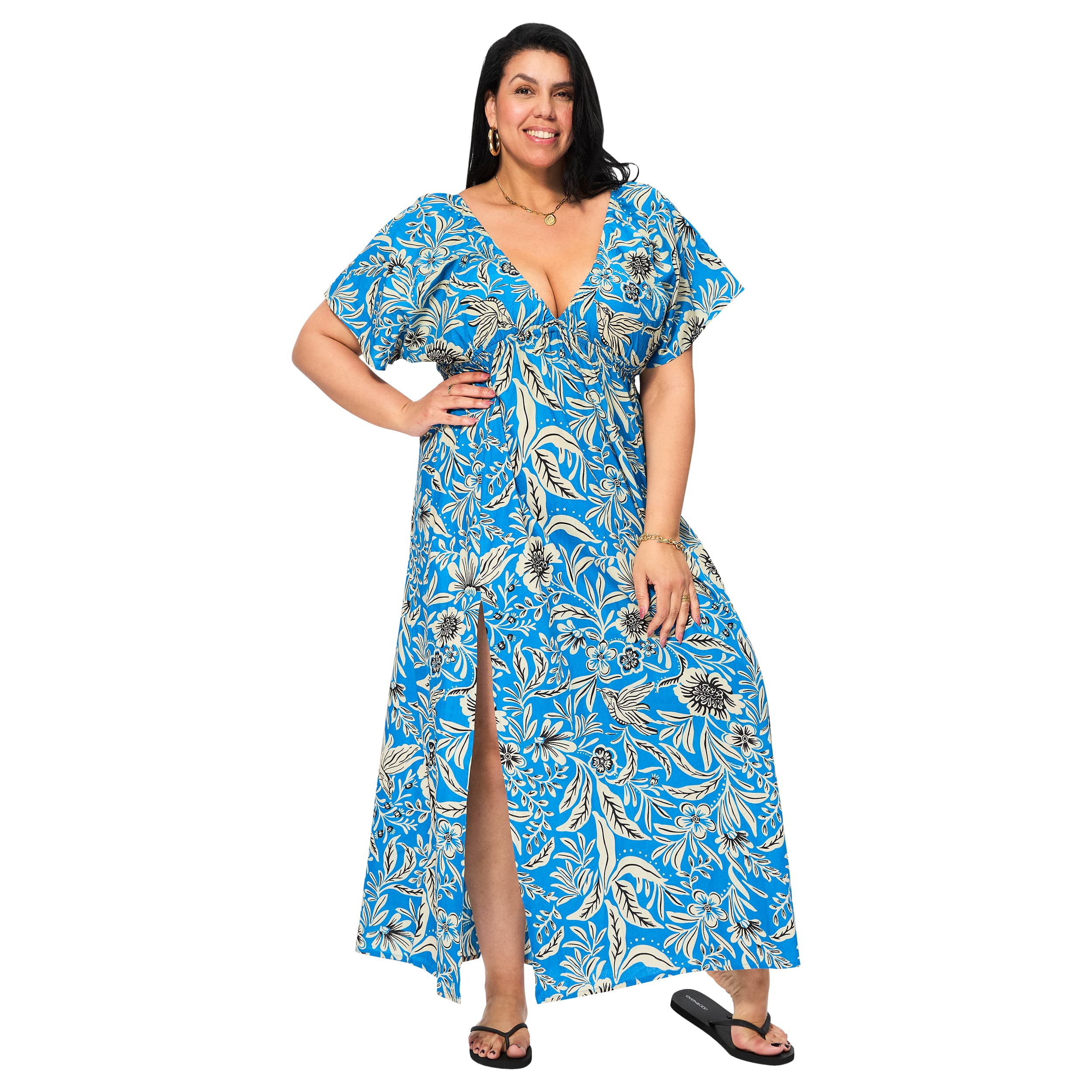 Robe été longue manches courtes Anath - 100% coton - Akoustik Online