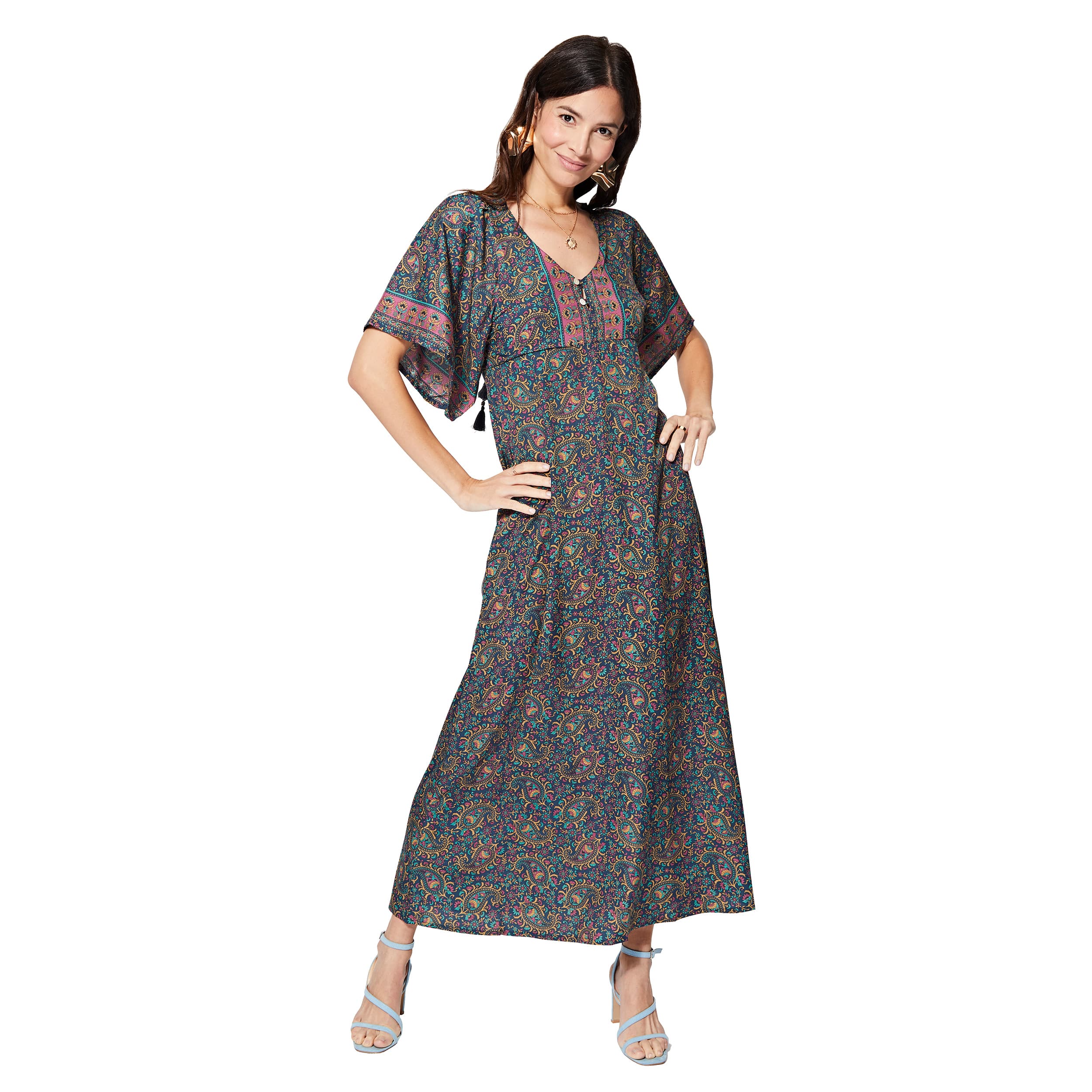 Robe été longue manches courtes Kaida - Petit Prix ! - Akoustik Online