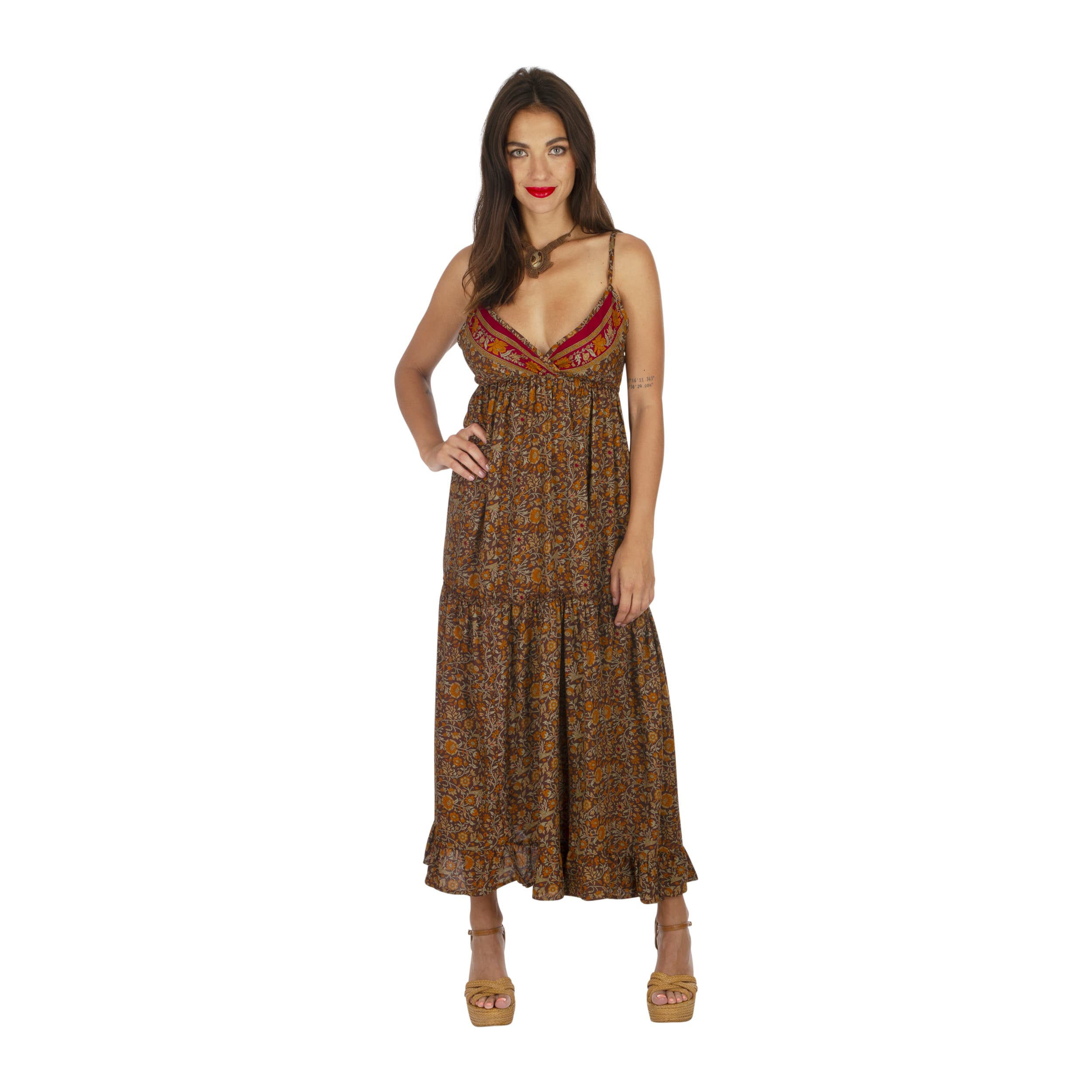 Robe été longue sans manches Elsya - 100% polyester - Akoustik Online