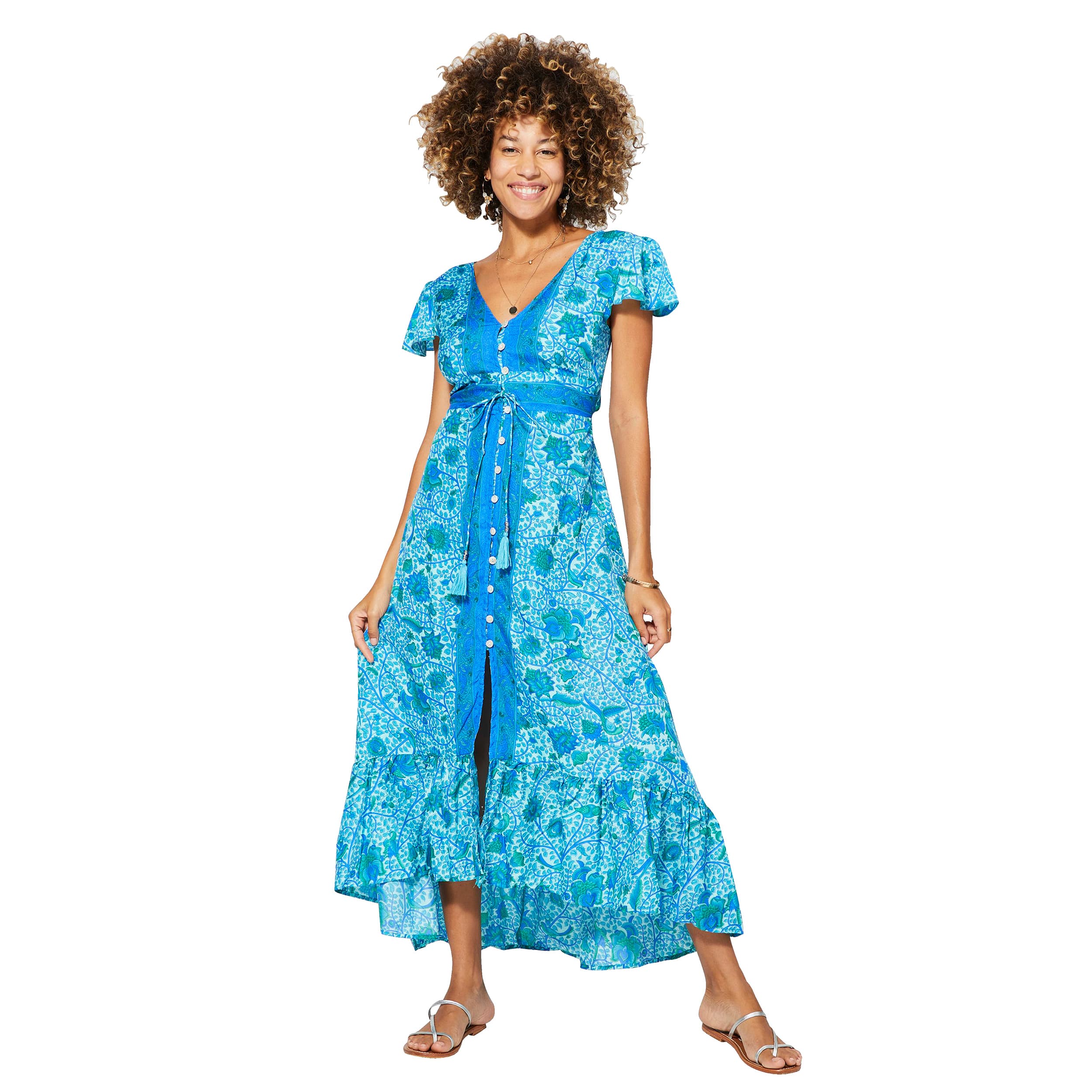 Robe été high-low manches courtes Kaelee - Akoustik Online