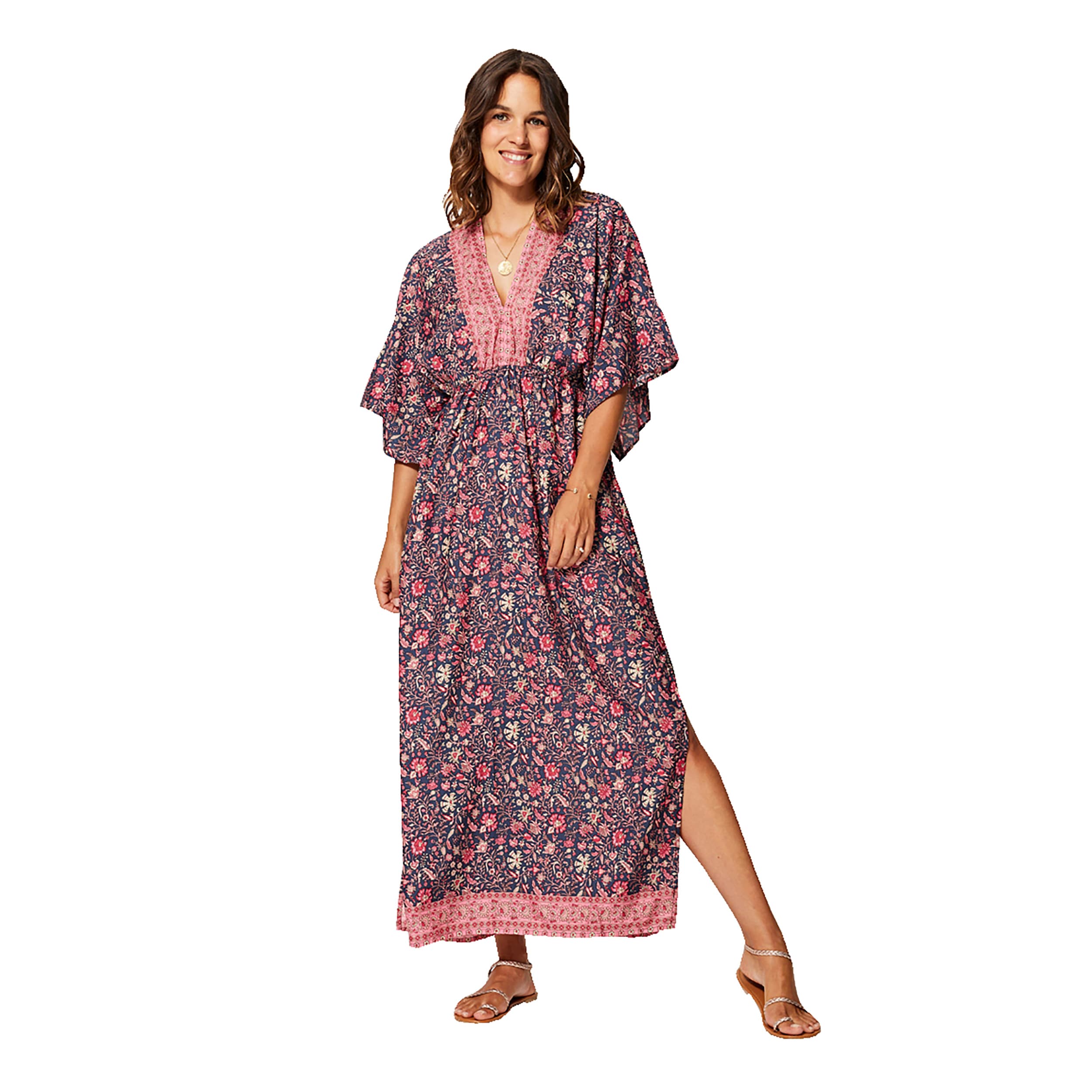 Robe été longue manches 3/4 Silvano - 100% polyester - Akoustik Online