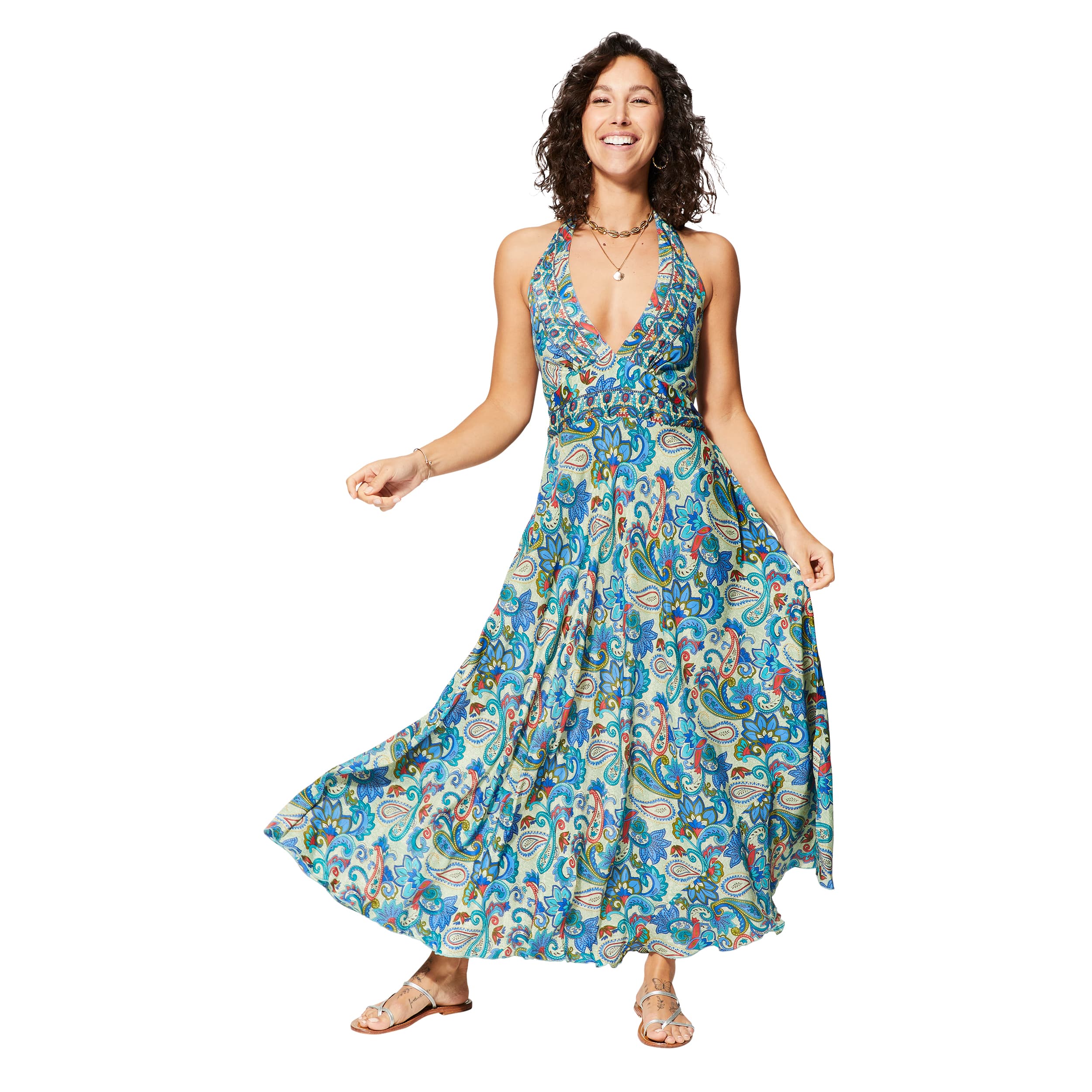 Robe été longue sans manches Yazmin - 100% polyester - Akoustik Online