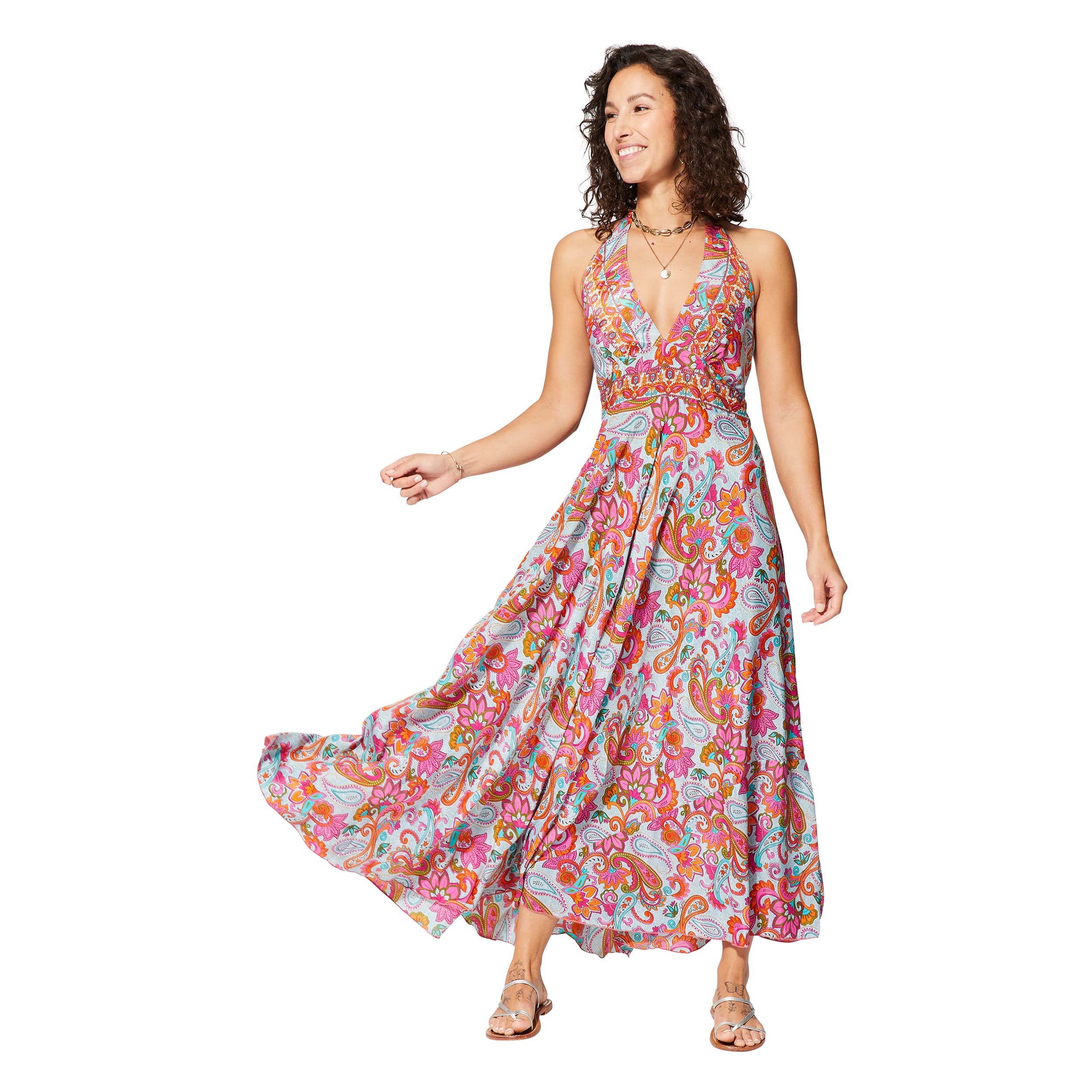 Robe été longue sans manches Jan - 100% polyester - Akoustik Online