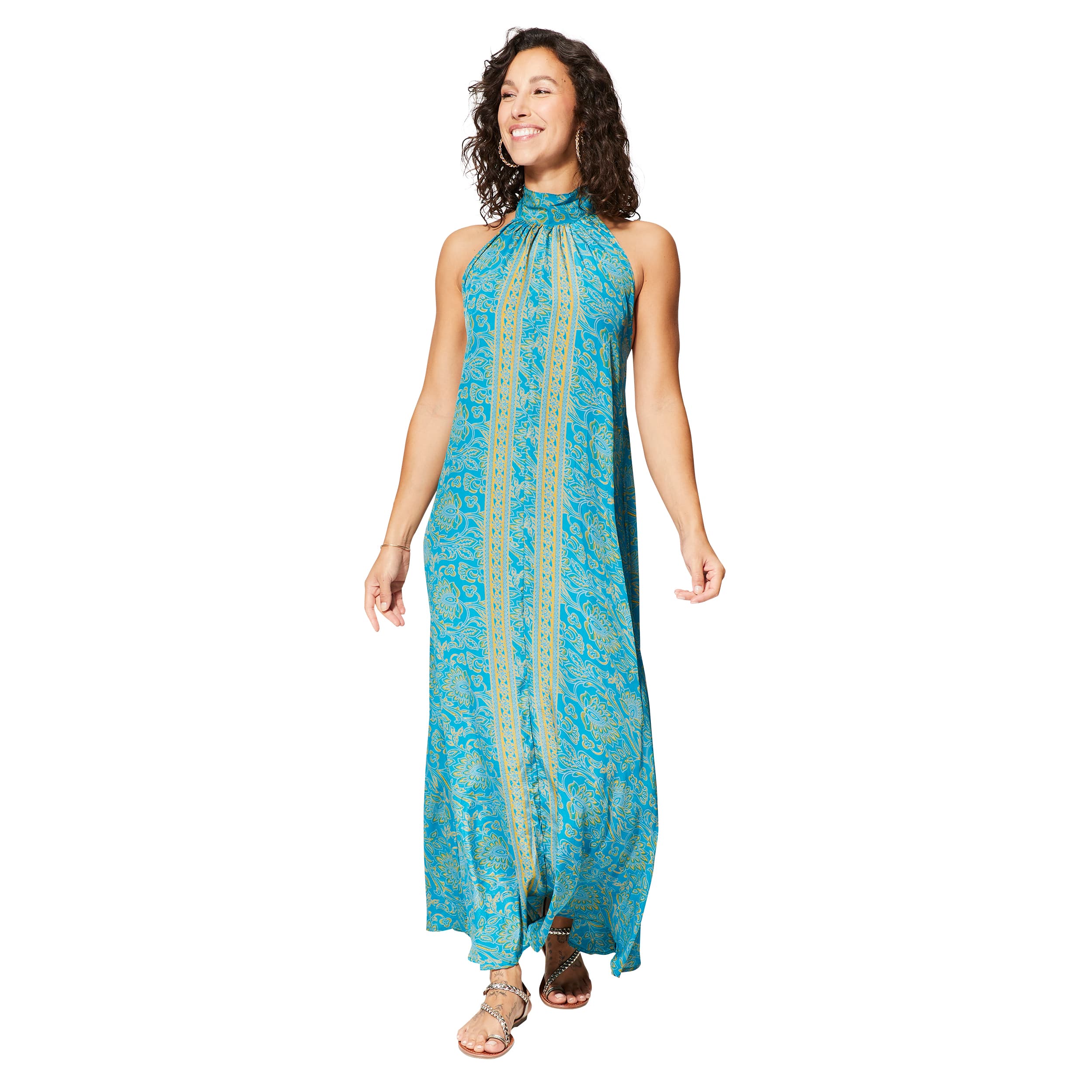 Robe été longue sans manches Anika - 100% polyester - Akoustik Online