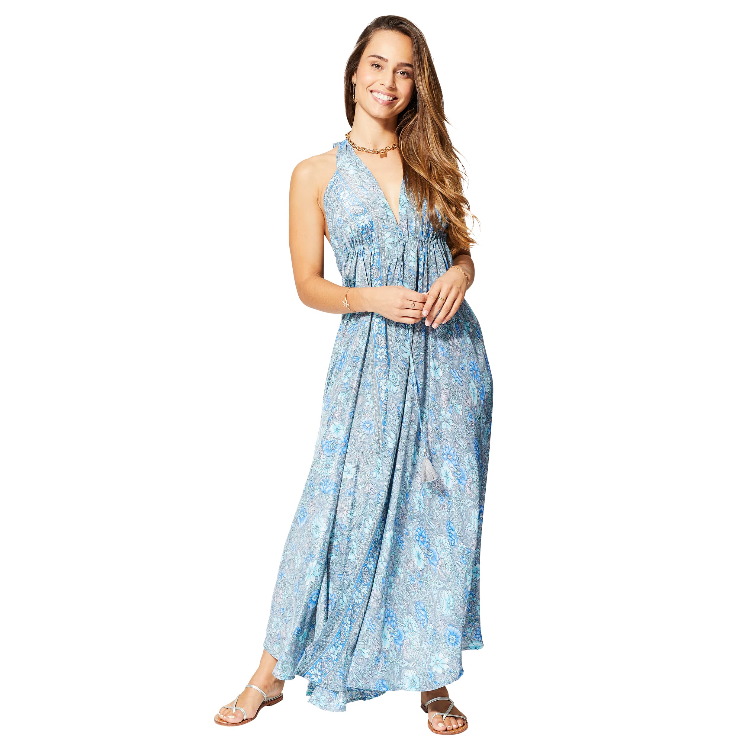 Robe été longue sans manches Ihab - 100% polyester - Akoustik Online