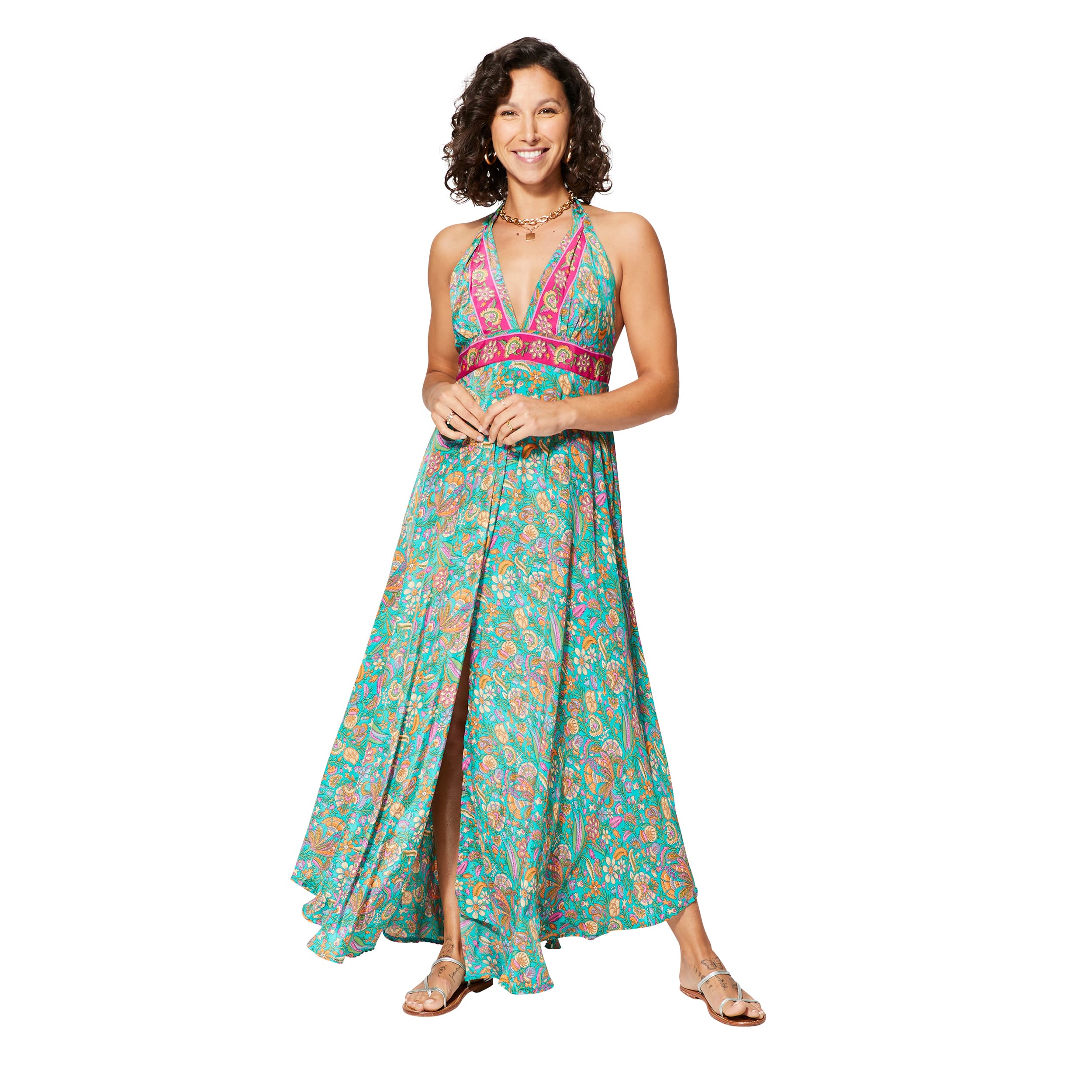 Robe été longue sans manches Teague - 100% polyester - Akoustik Online