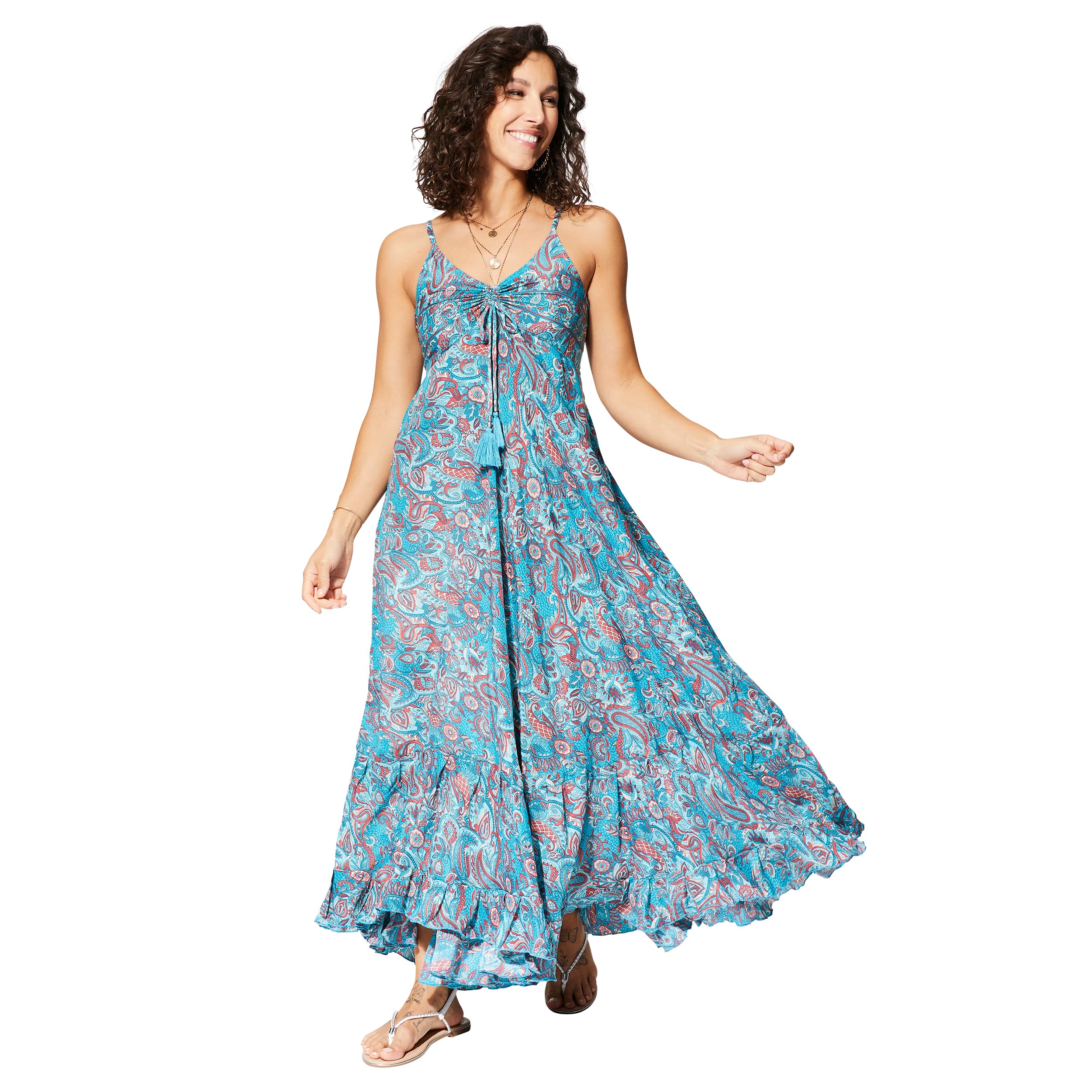 Robe été longue sans manches Meuric - 100% polyester - Akoustik Online
