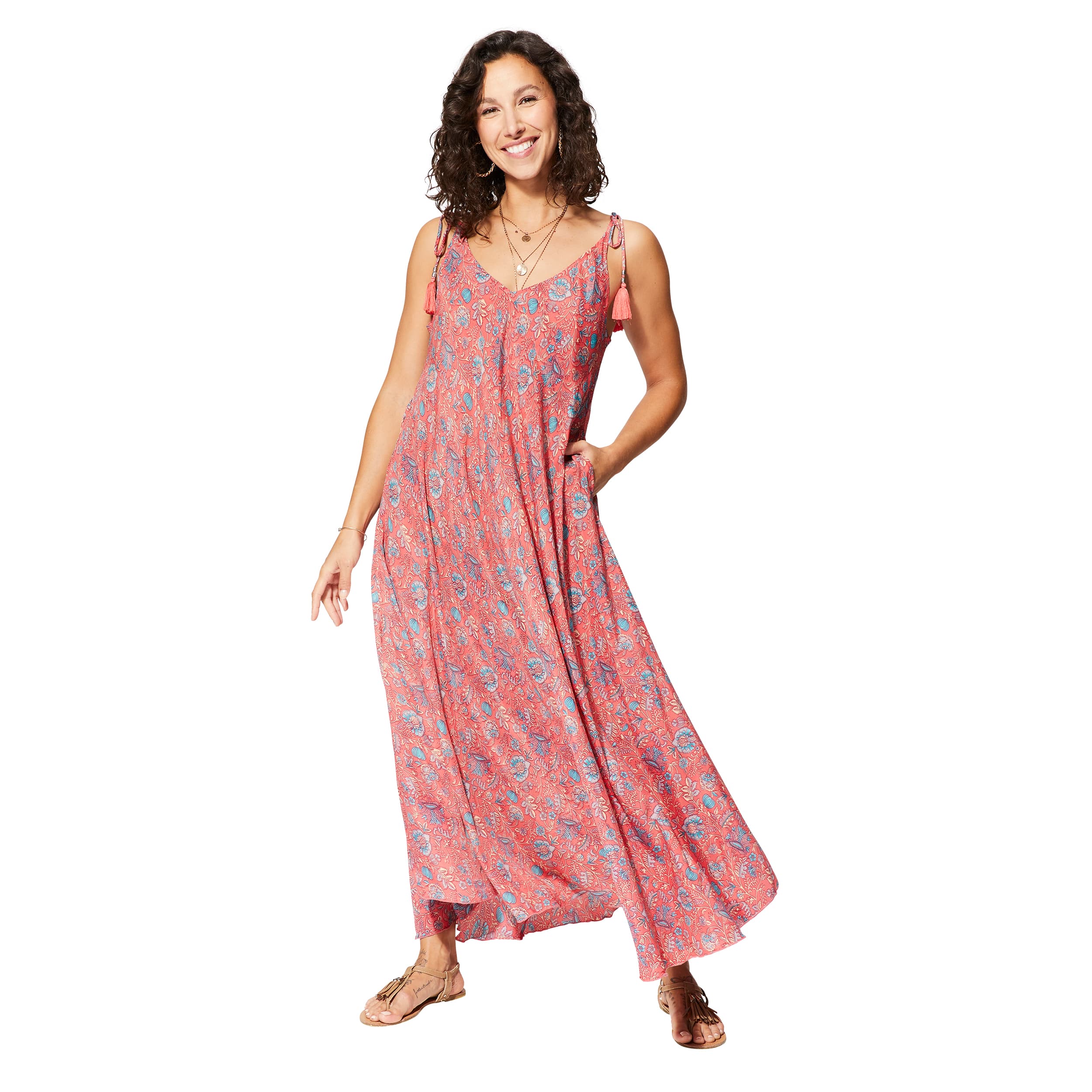 Robe été longue sans manches Celina - 100% polyester - Akoustik Online