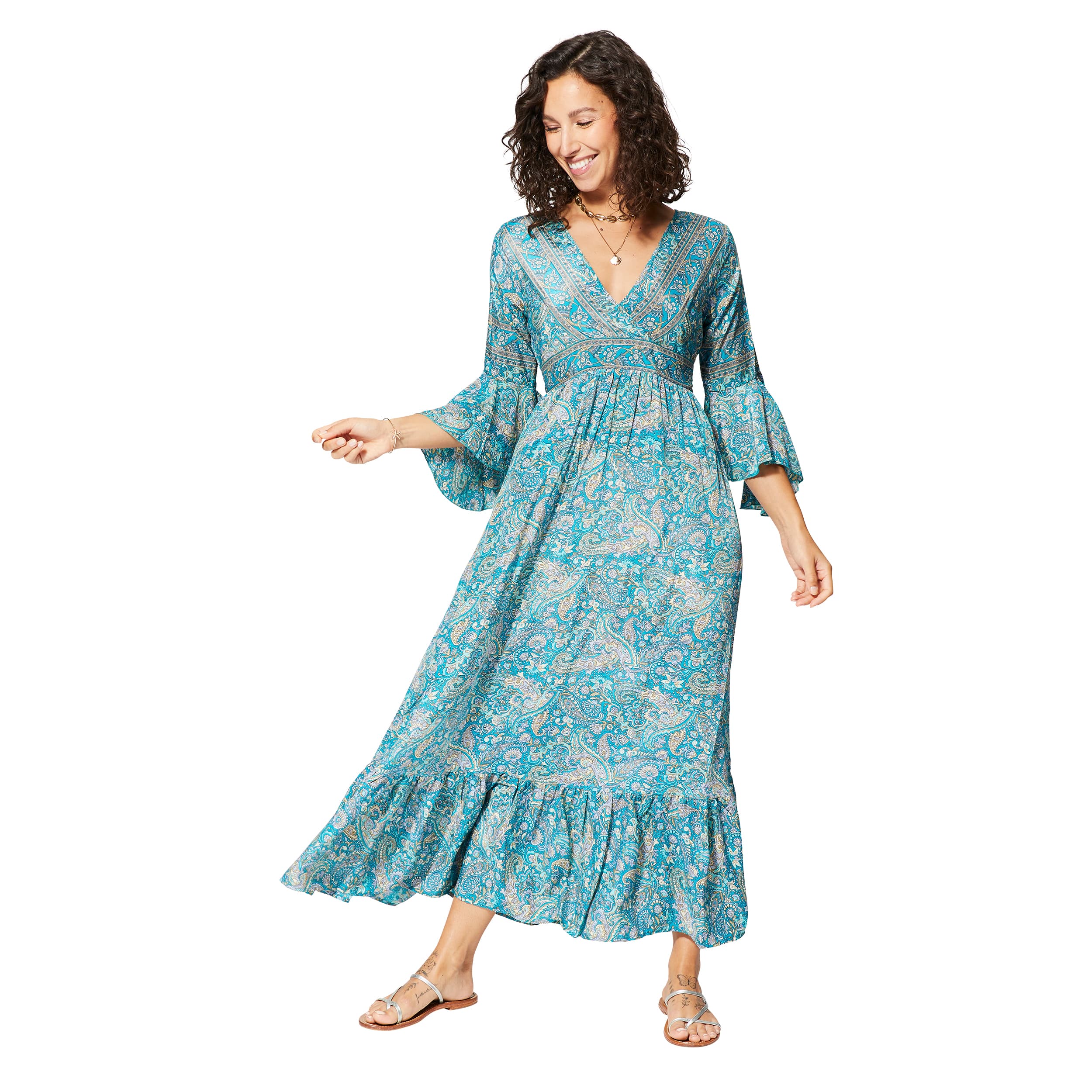 Robe été longue manches 3/4 Theo - 100% polyester - Akoustik Online
