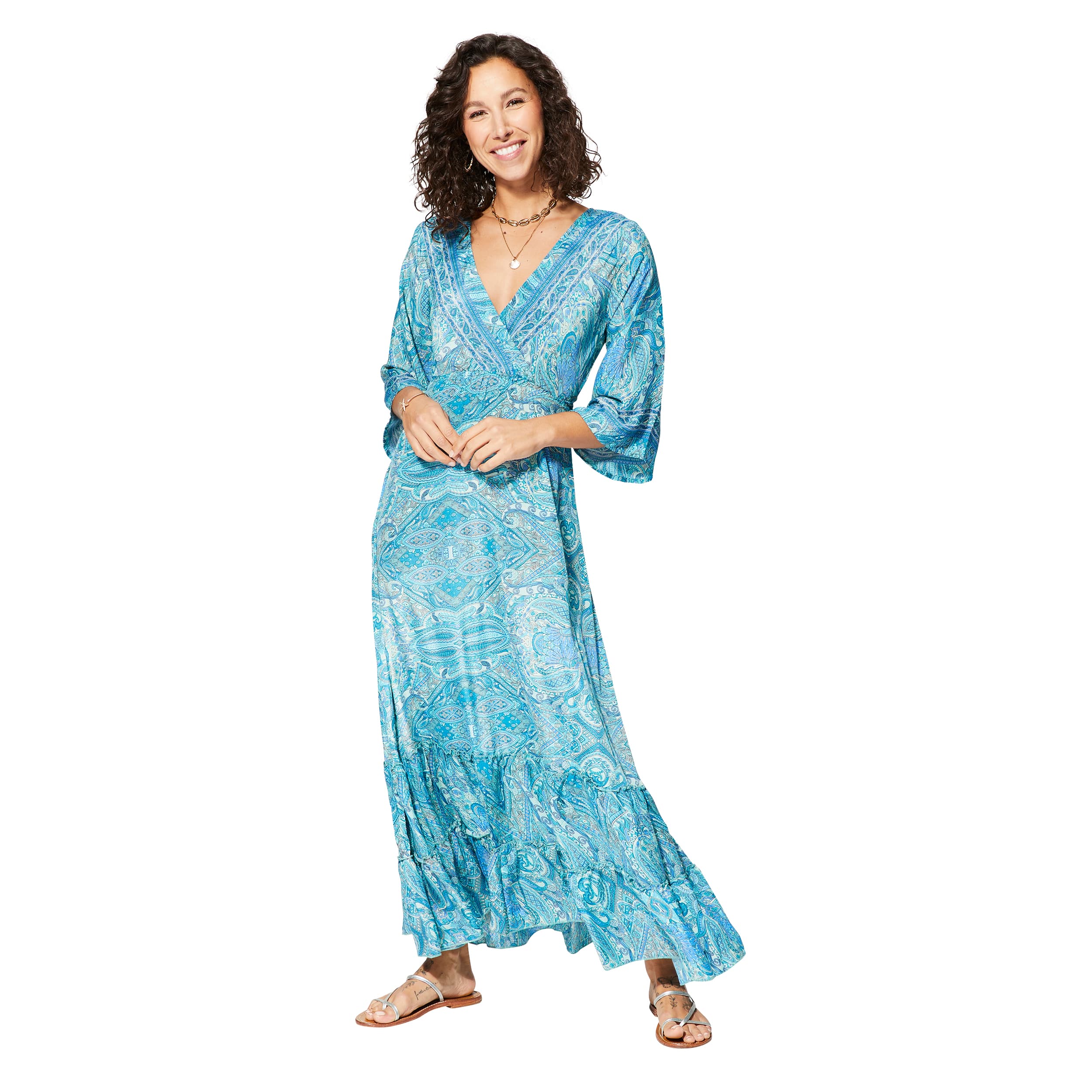 Robe été longue manches 3/4 Dunstan - 100% polyester - Akoustik Online