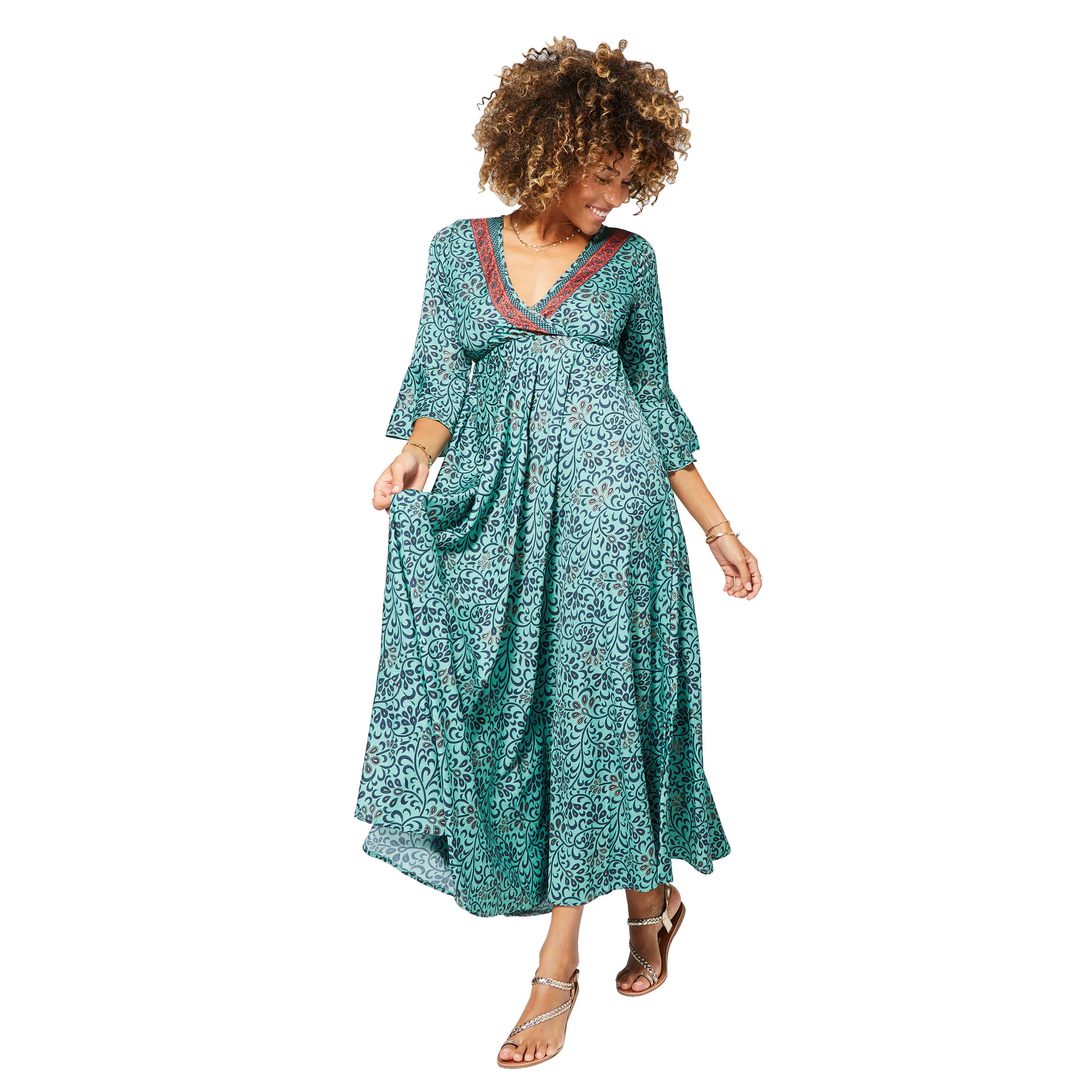 Robe été longue manches 3/4 Matias - 100% polyester - Akoustik Online