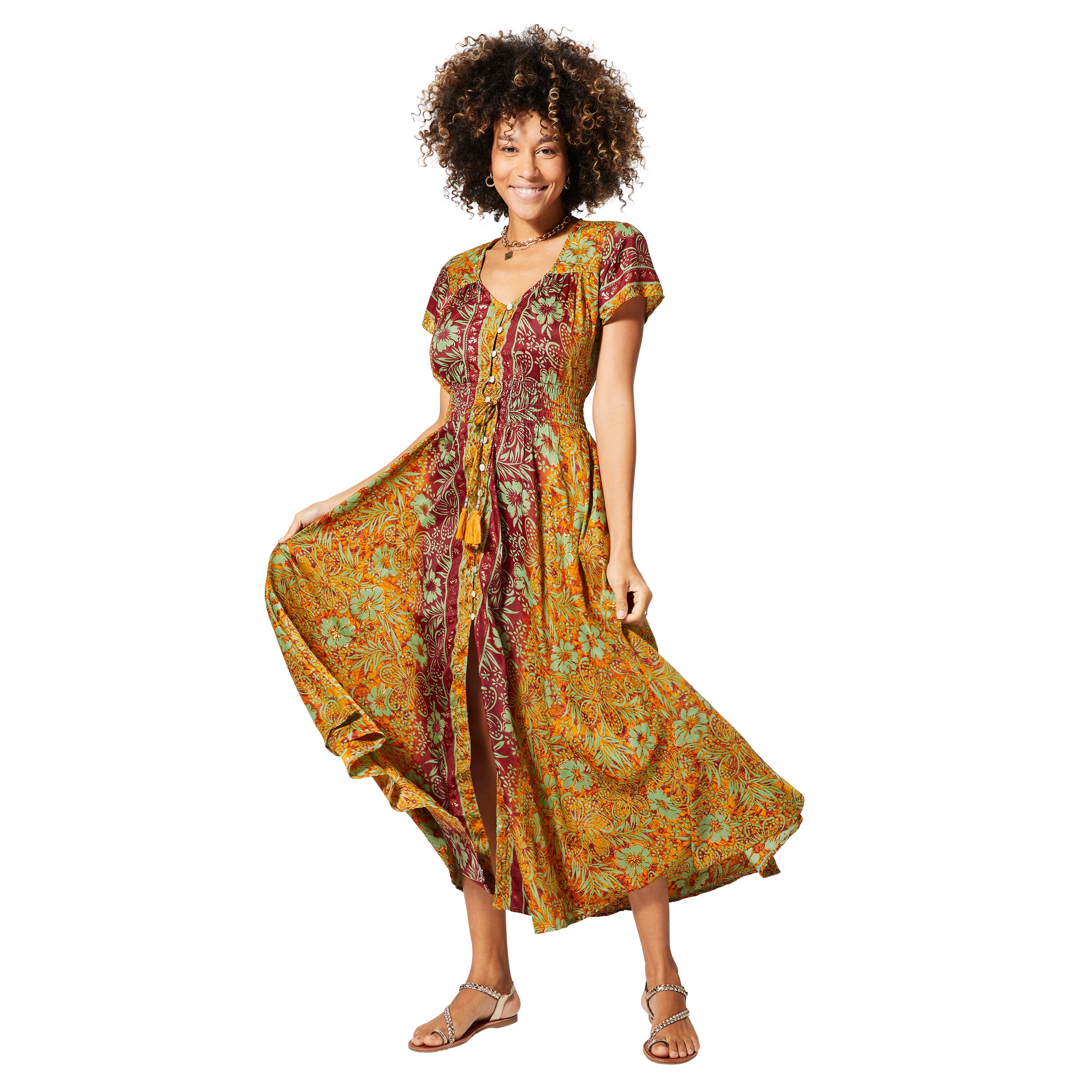 Robe été longue manches courtes Sabia - Akoustik Online