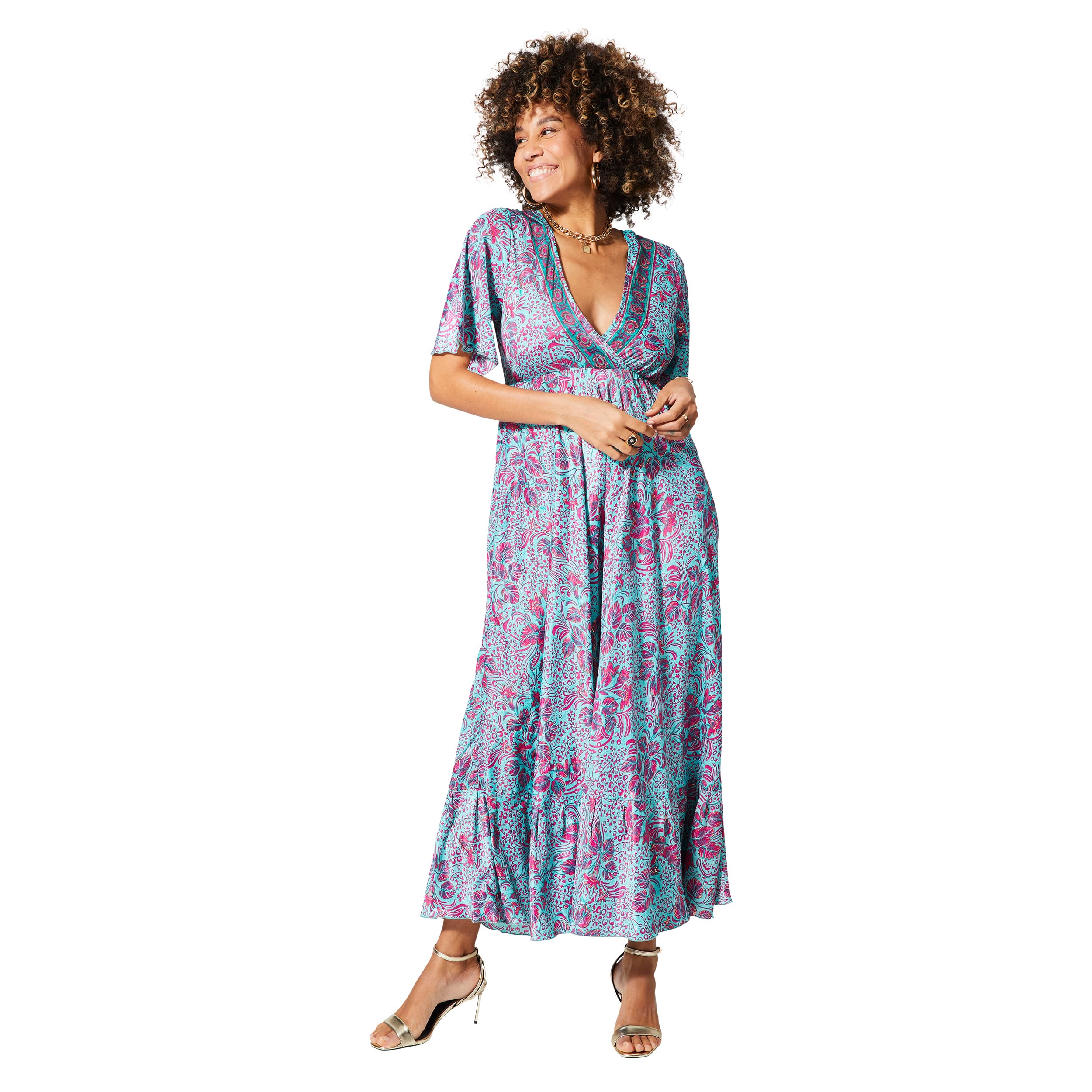 Robe été longue manches 3/4 Lorena - 100% polyester - Akoustik Online
