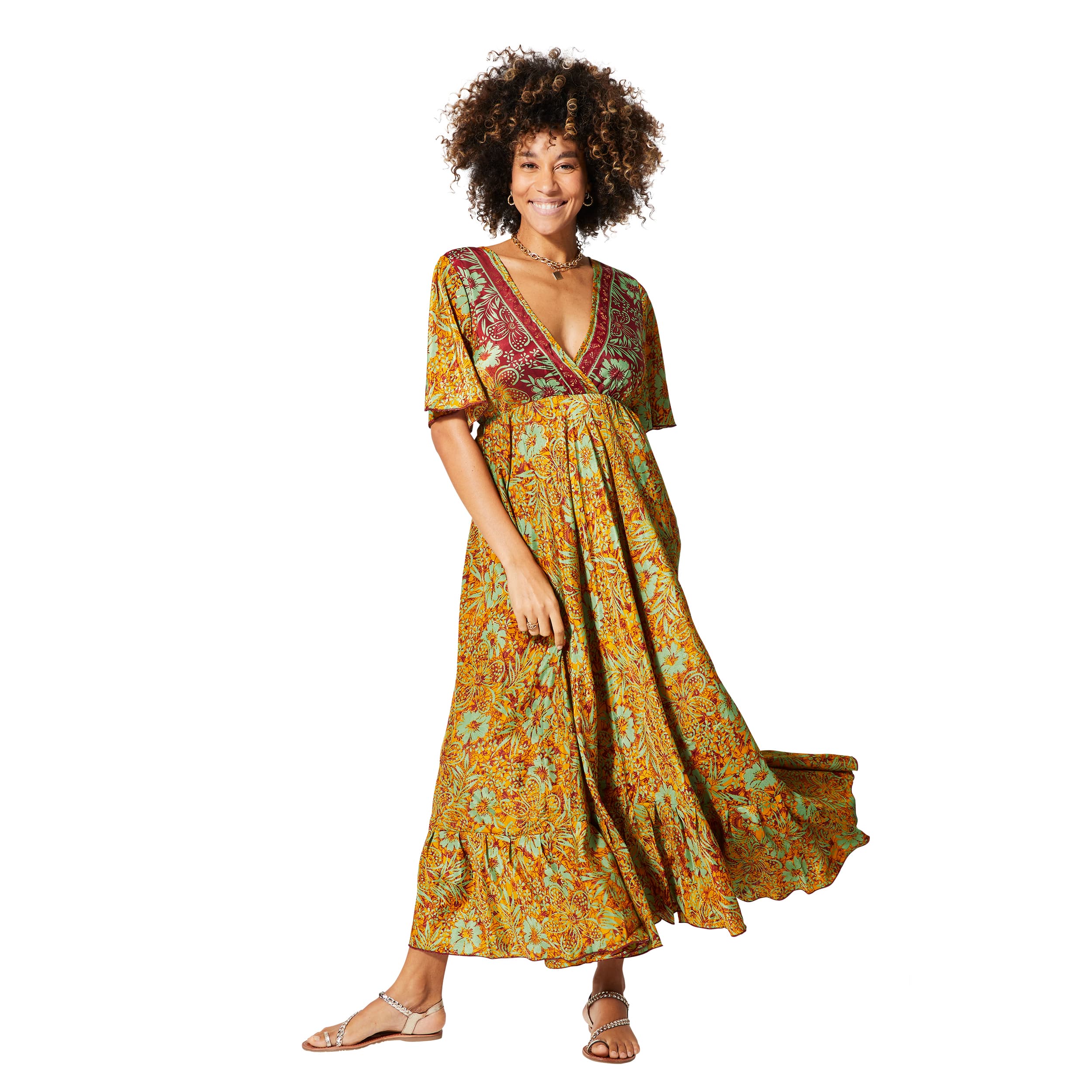 Robe été longue manches 3/4 Laxmi - 100% polyester - Akoustik Online