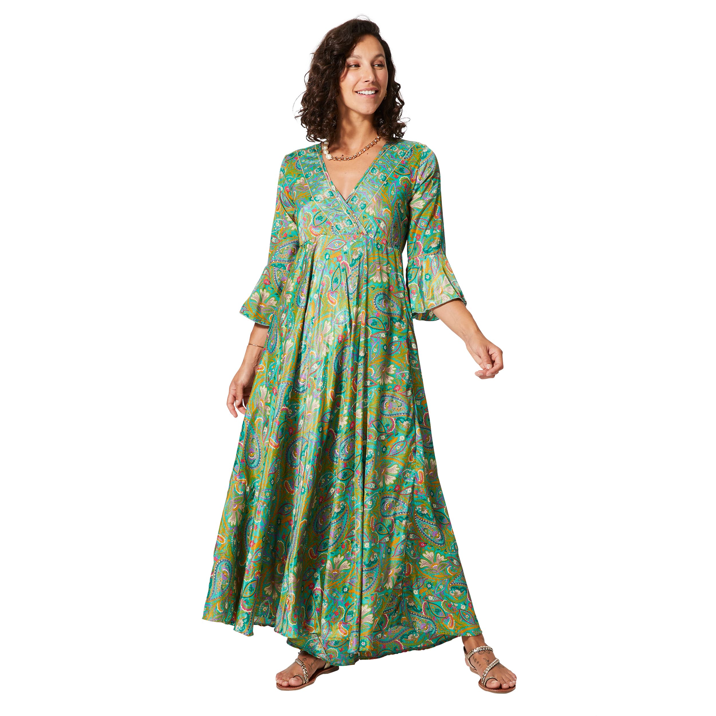 Robe été longue manches 3/4 Dustin - 100% polyester - Akoustik Online