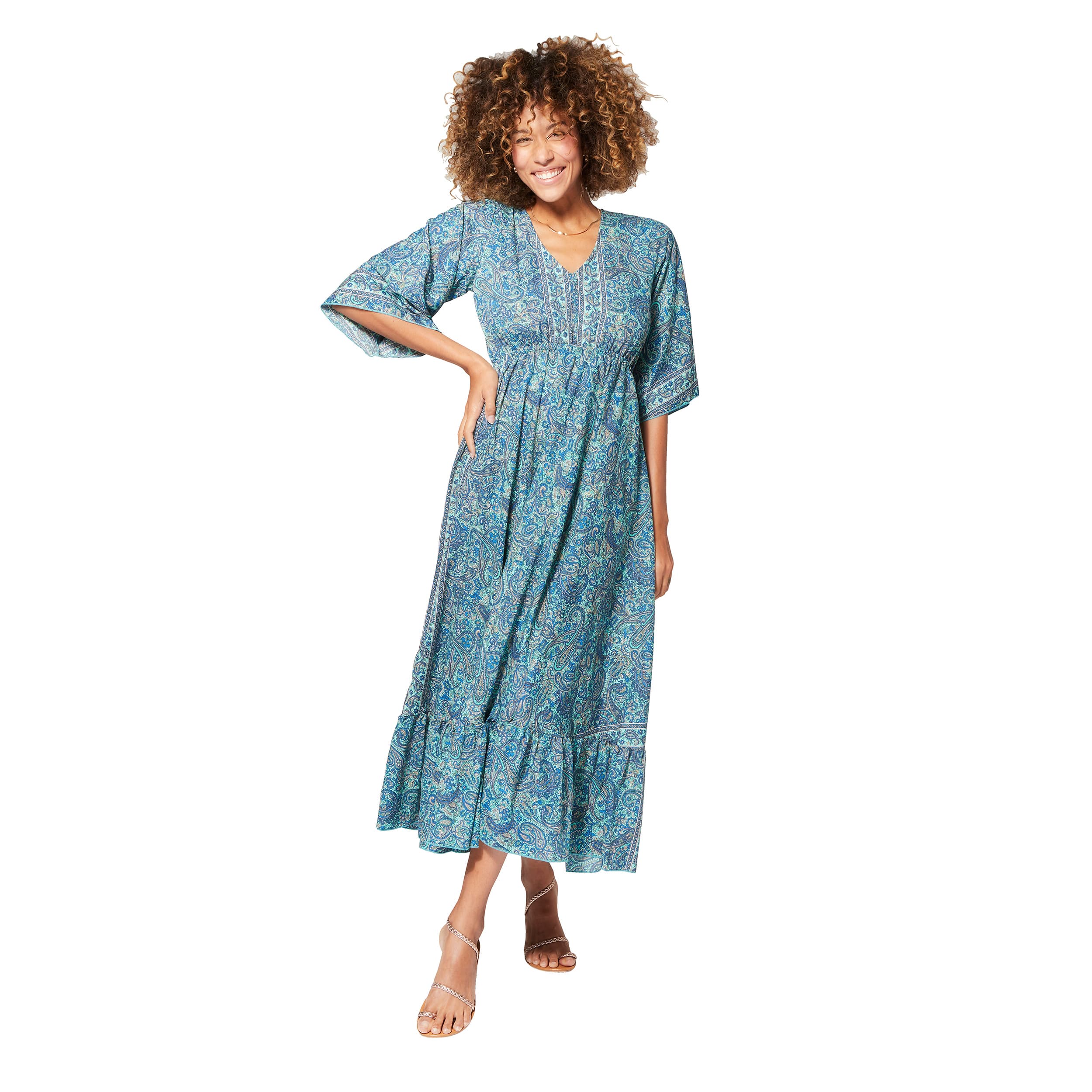 Robe été longue manches 3/4 Zaiden - 100% polyester - Akoustik Online