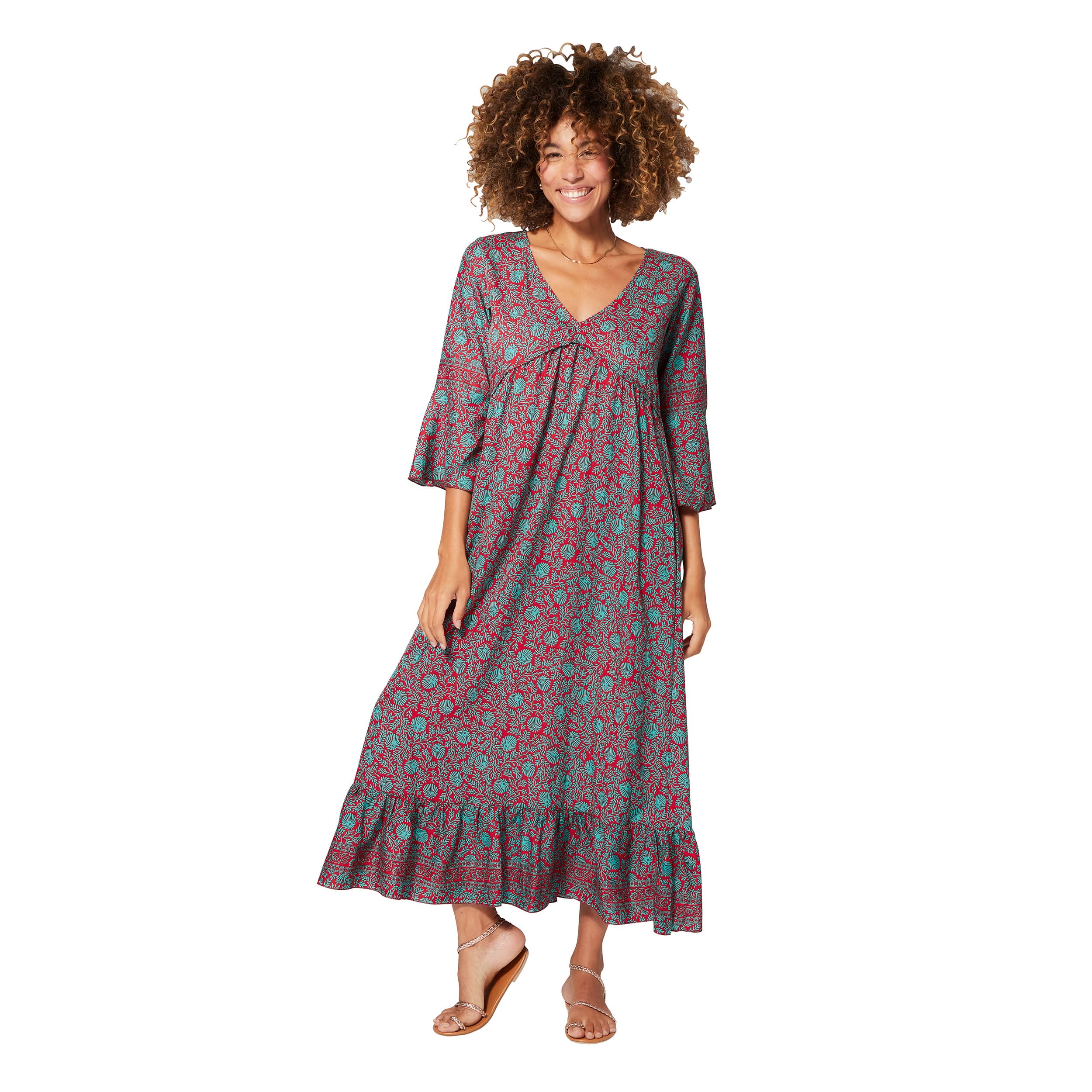 Robe été longue manches 3/4 Amadou - 100% polyester - Akoustik Online