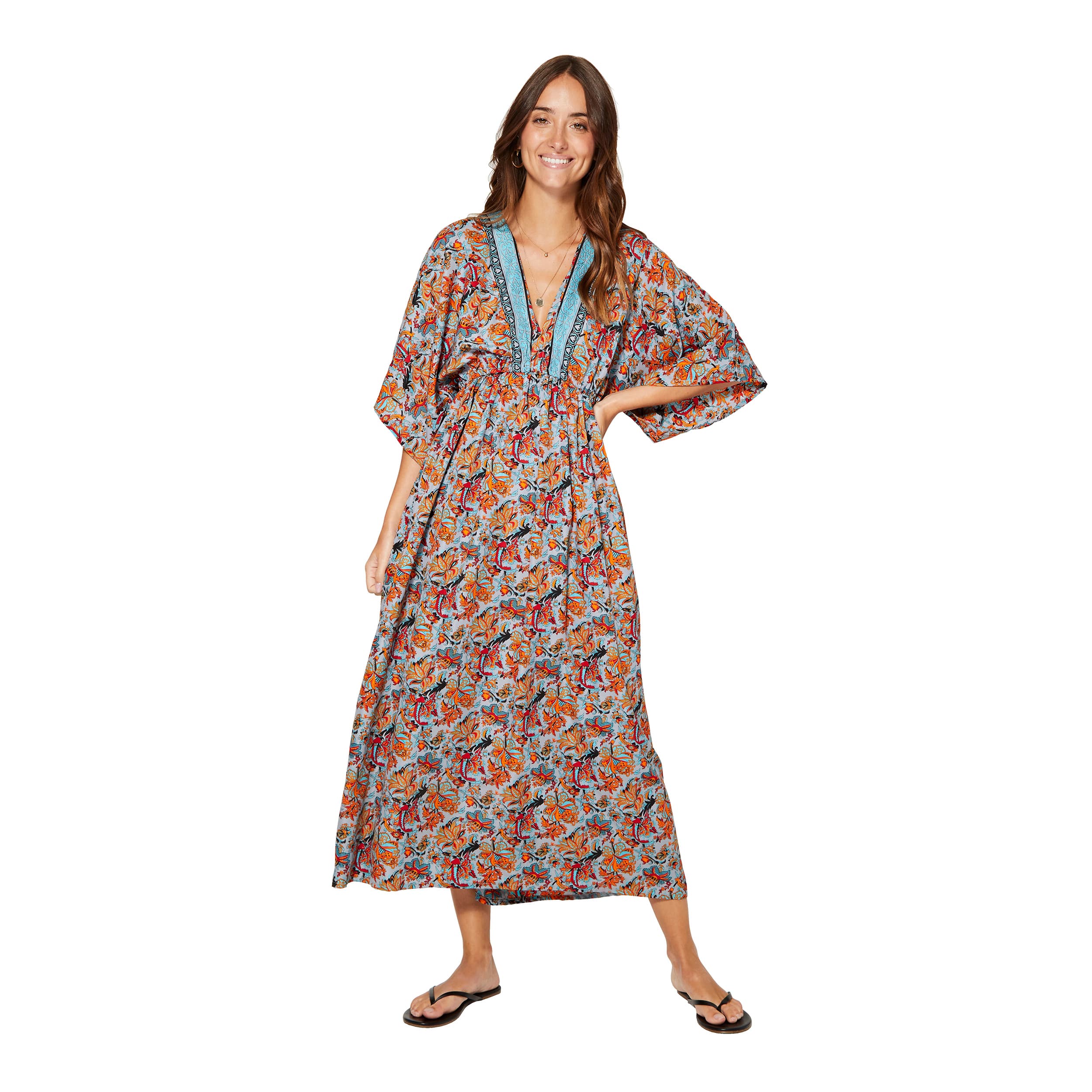 Robe été longue manches 3/4 Moussa - 100% polyester - Akoustik Online