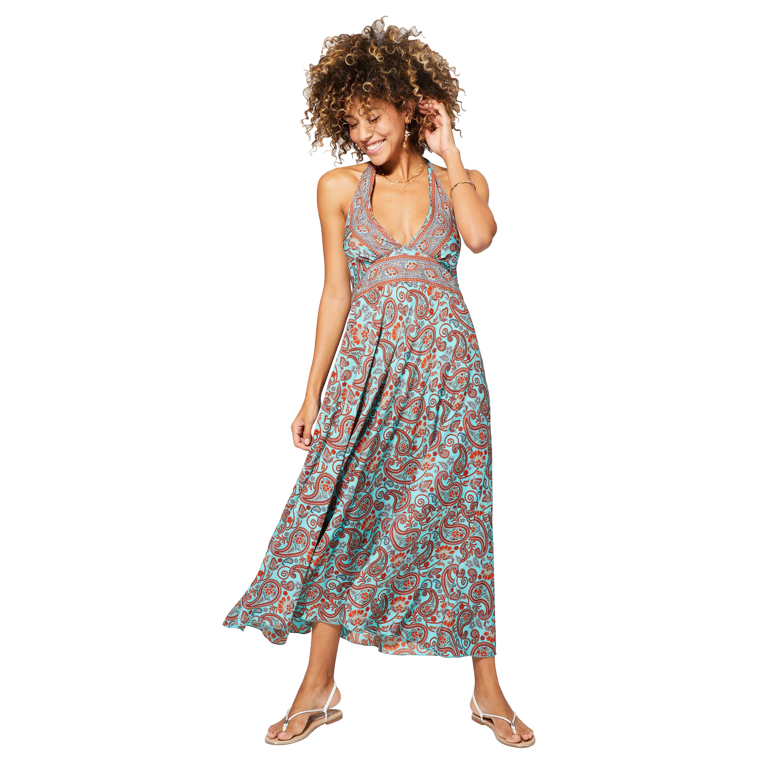 Robe été longue sans manches Ghadir - 100% polyester - Akoustik Online