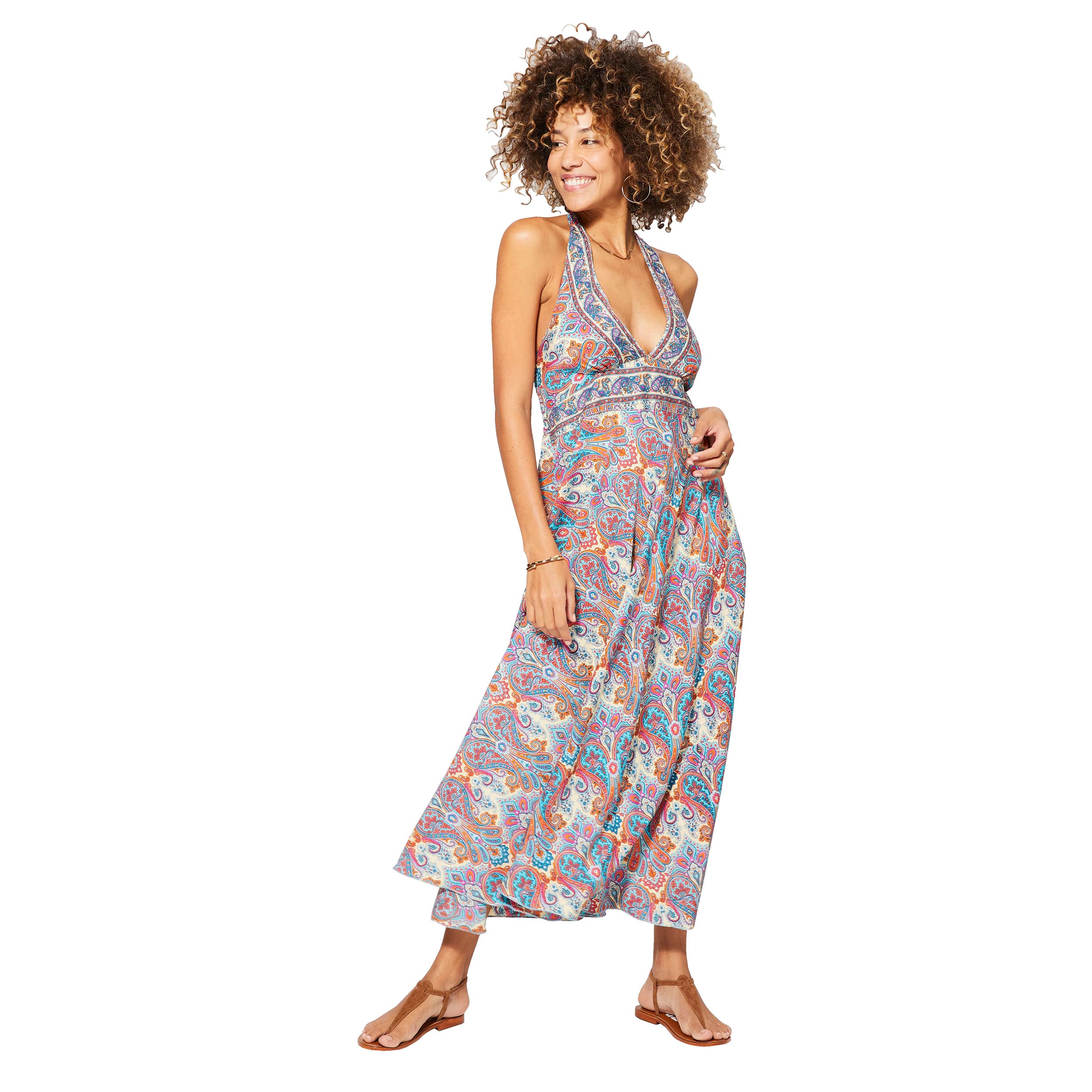 Robe été longue sans manches Lamya - 100% polyester - Akoustik Online