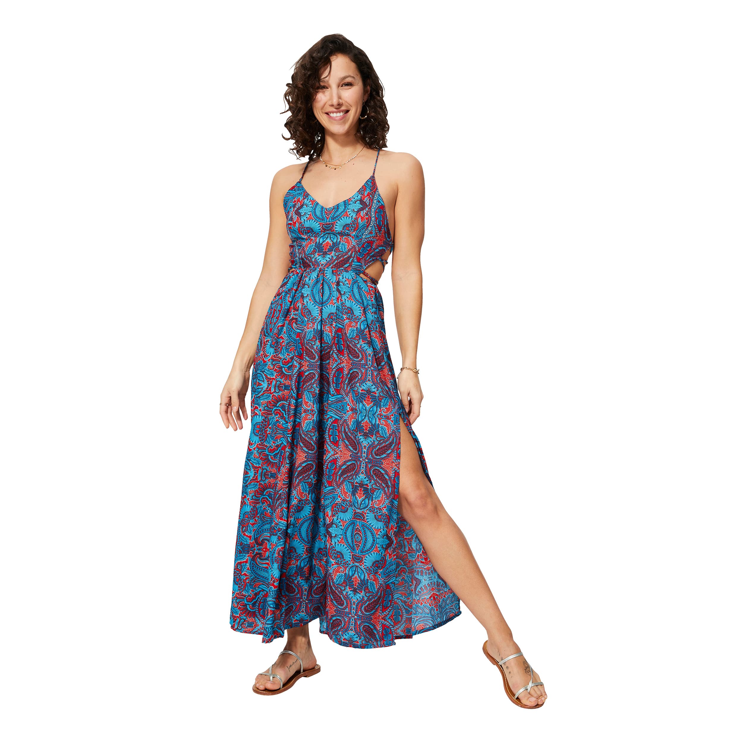 Robe été longue sans manches Lorita - 100% polyester - Akoustik Online