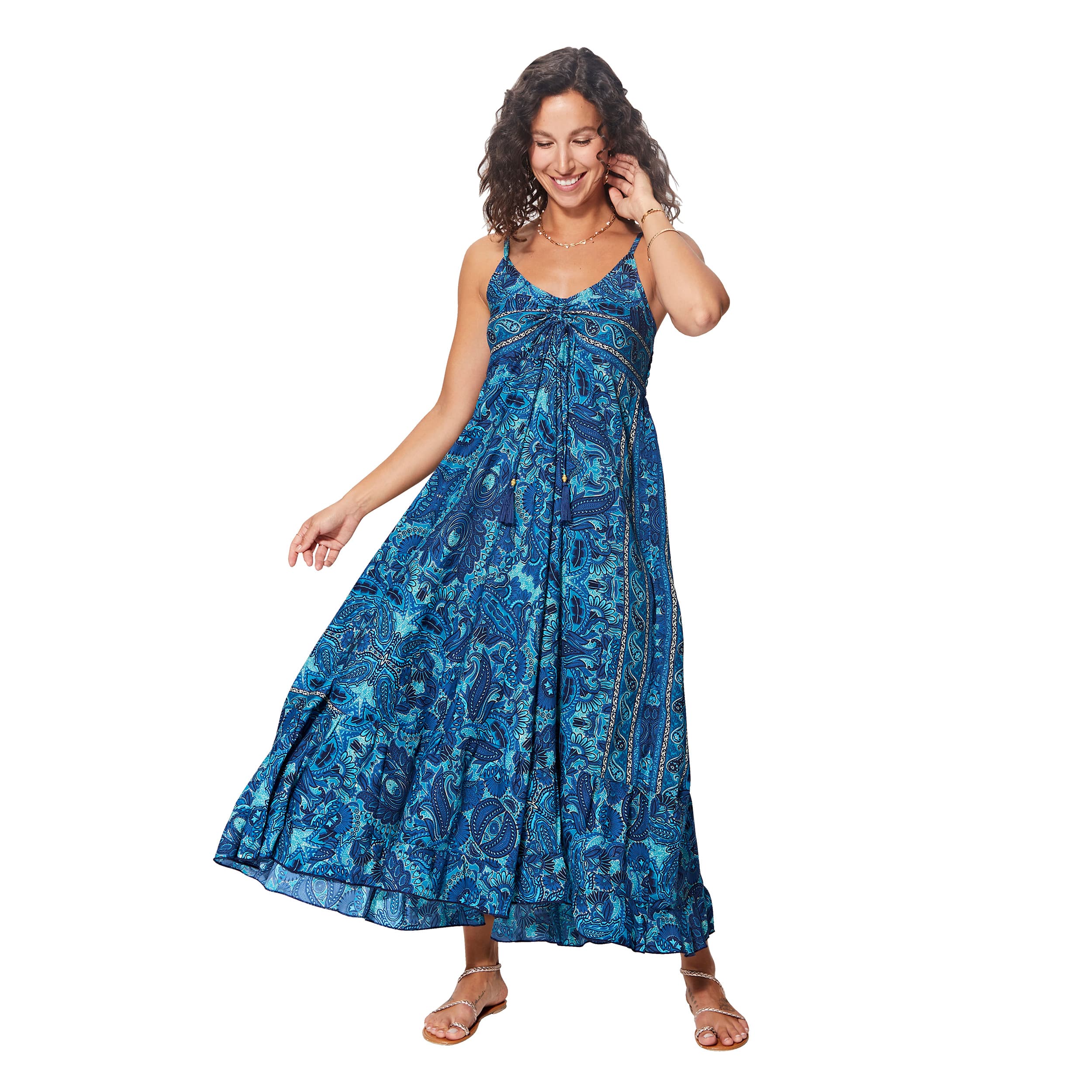 Robe été longue sans manches Xuan - 100% polyester - Akoustik Online