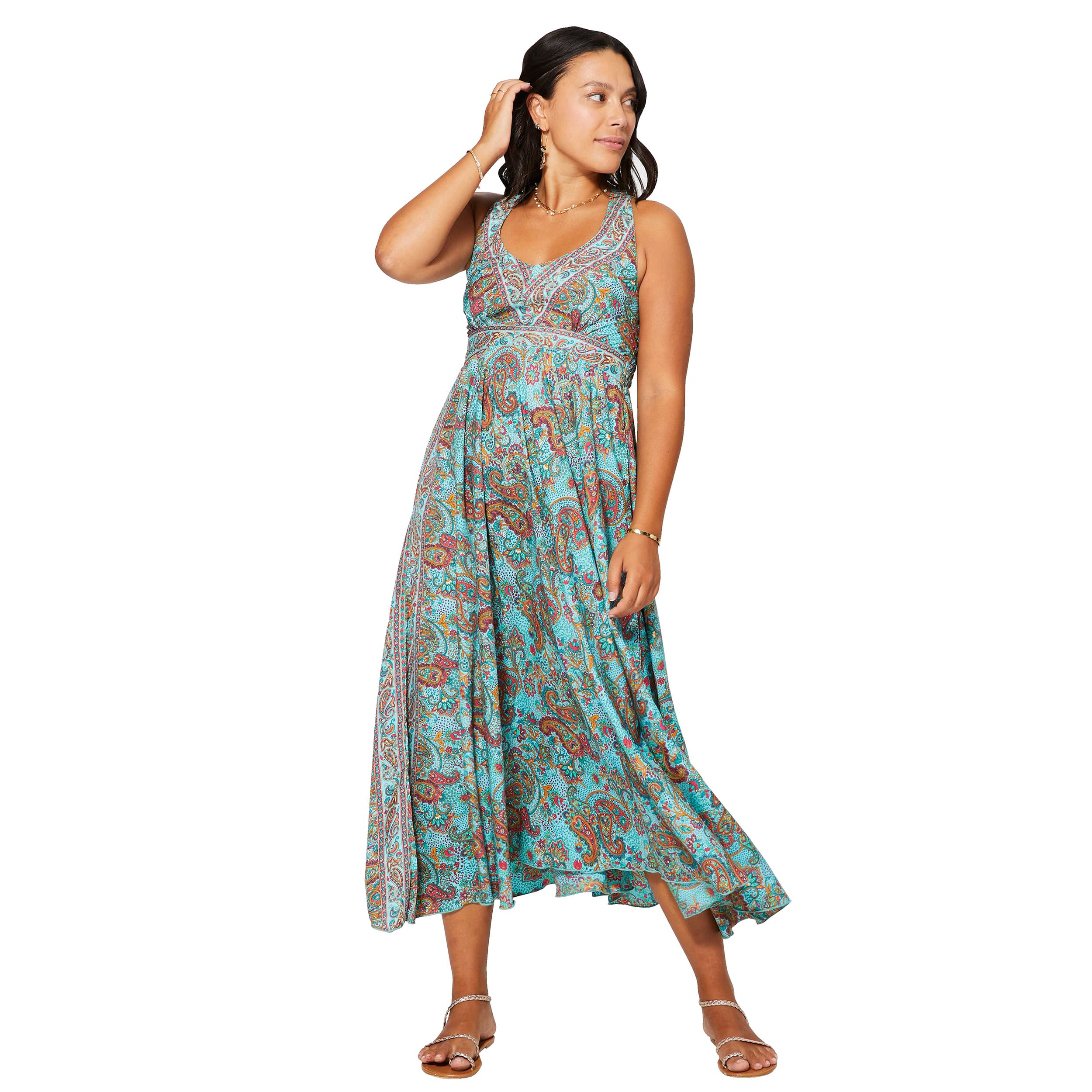Robe été longue sans manches Ngaire - 100% polyester - Akoustik Online