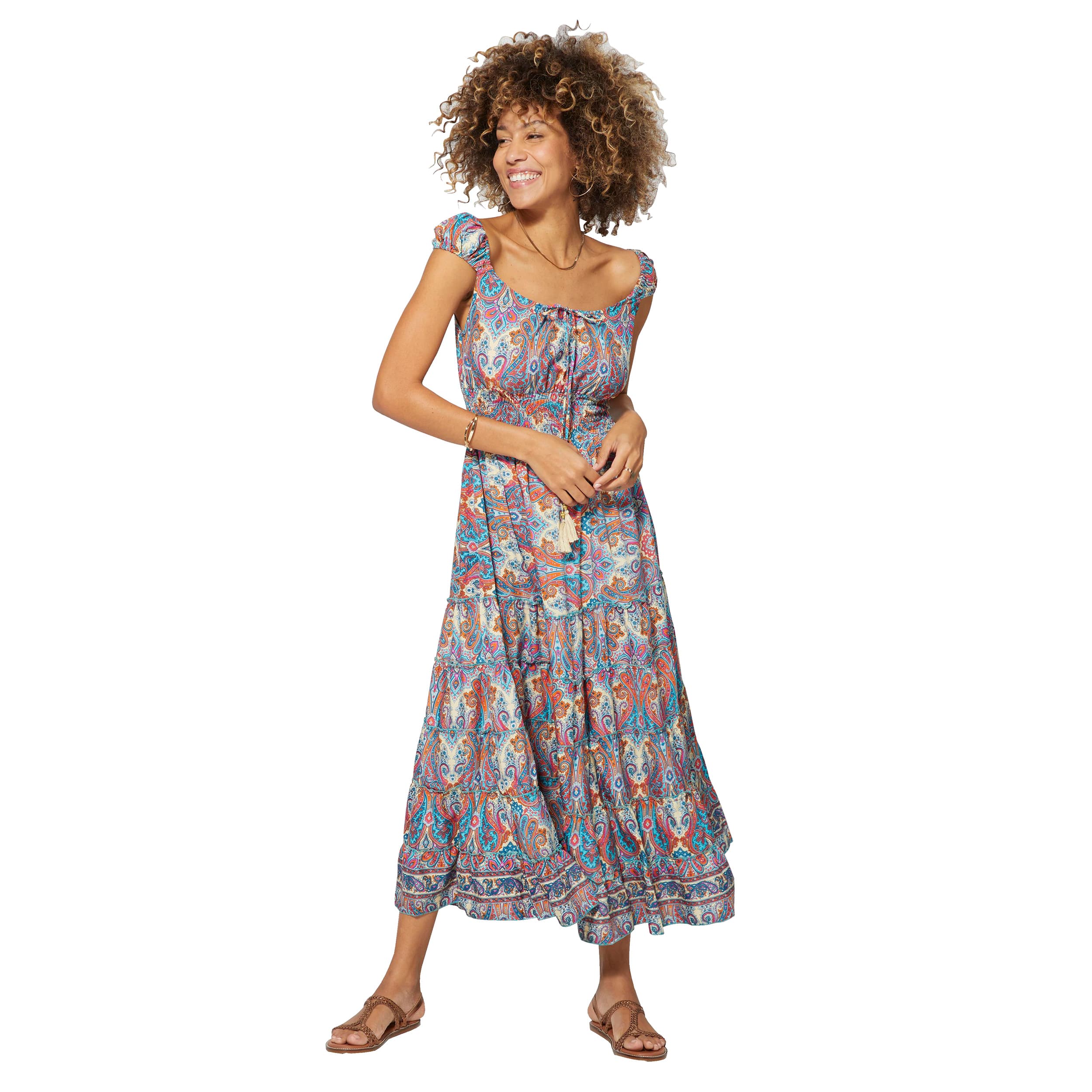 Robe été longue sans manches Hanaa - 100% polyester - Akoustik Online