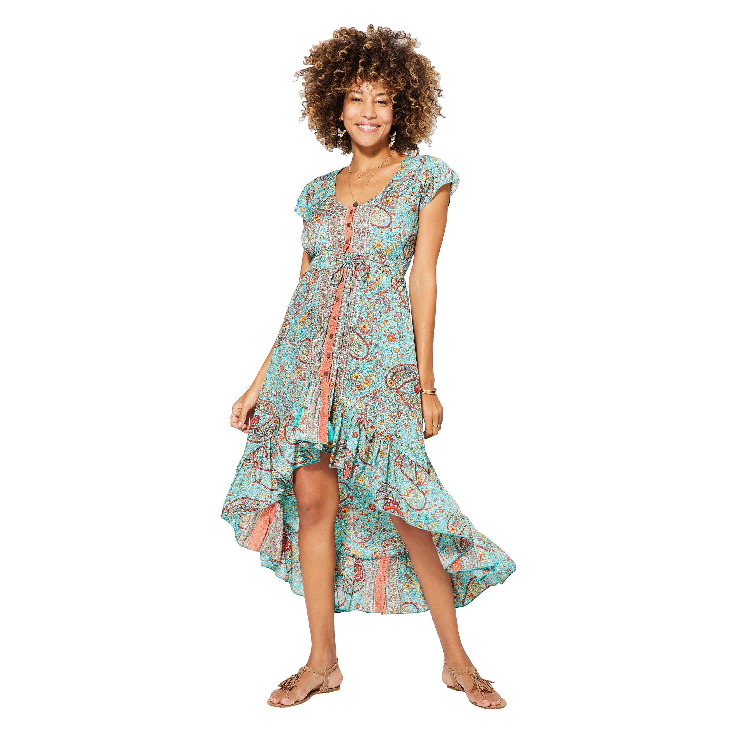 Robe été asymétrique Gormlaith - 100% polyester - Akoustik Online