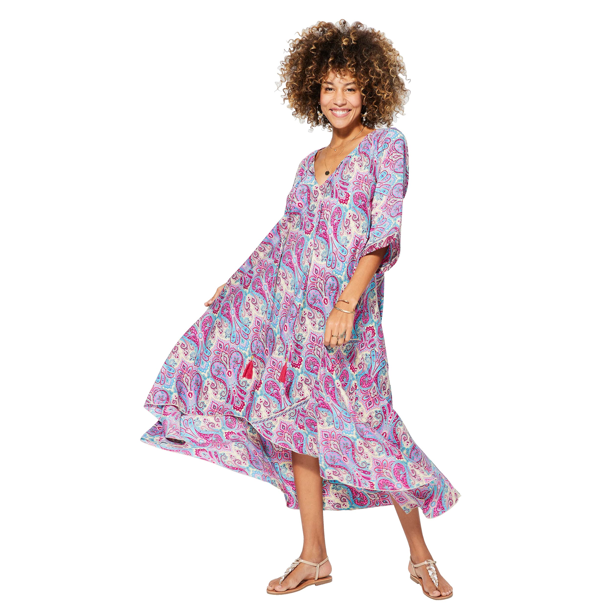 Robe été asymétrique manches 3/4 Aline - Akoustik Online