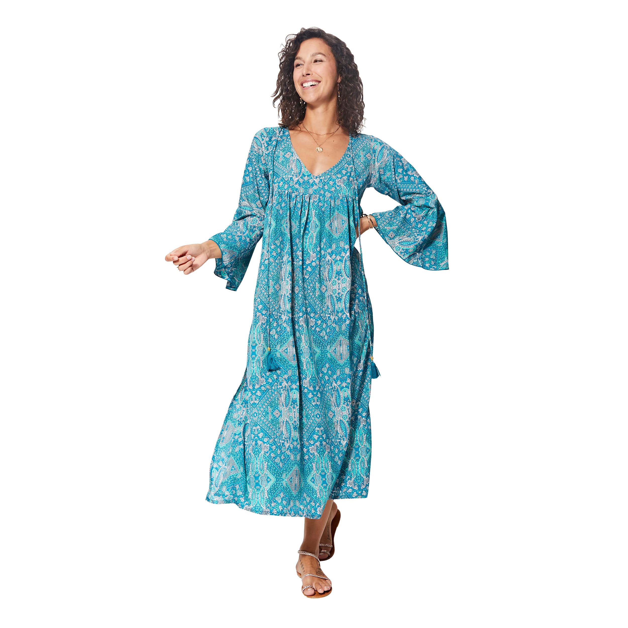 Robe été longue manches longues Felicidad - Akoustik Online
