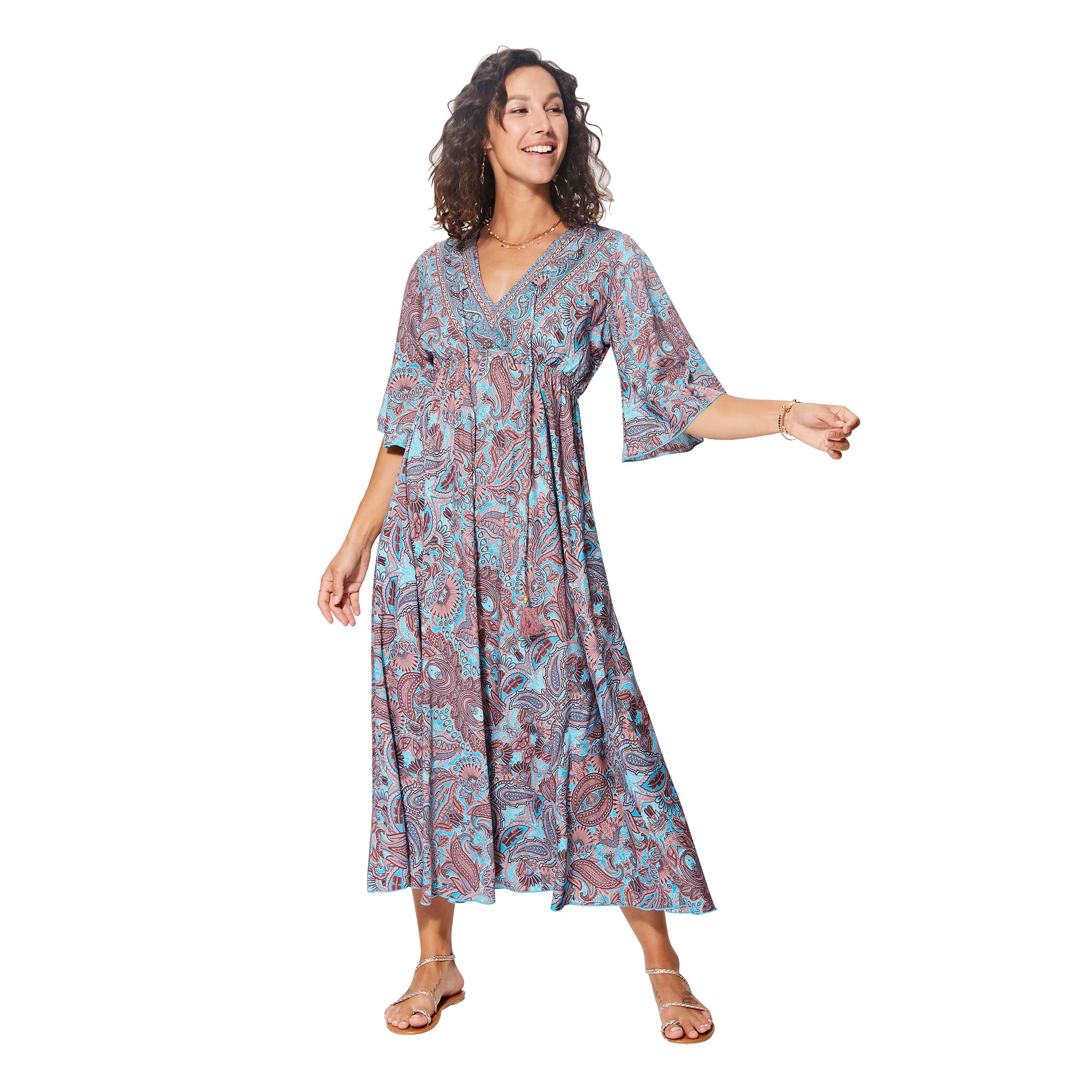 Robe été longue manches 3/4 Kuba - 100% polyester - Akoustik Online