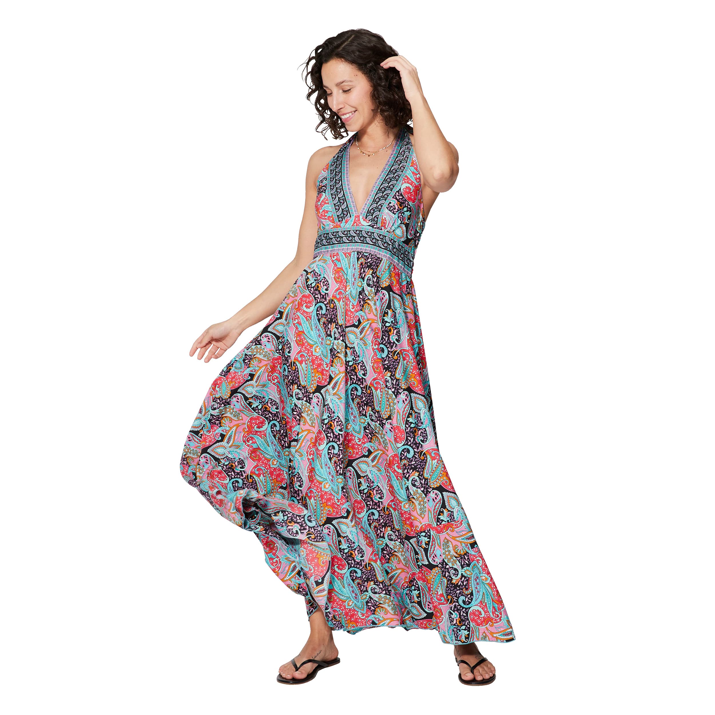 Robe été longue sans manches Hania - 100% polyester - Akoustik Online